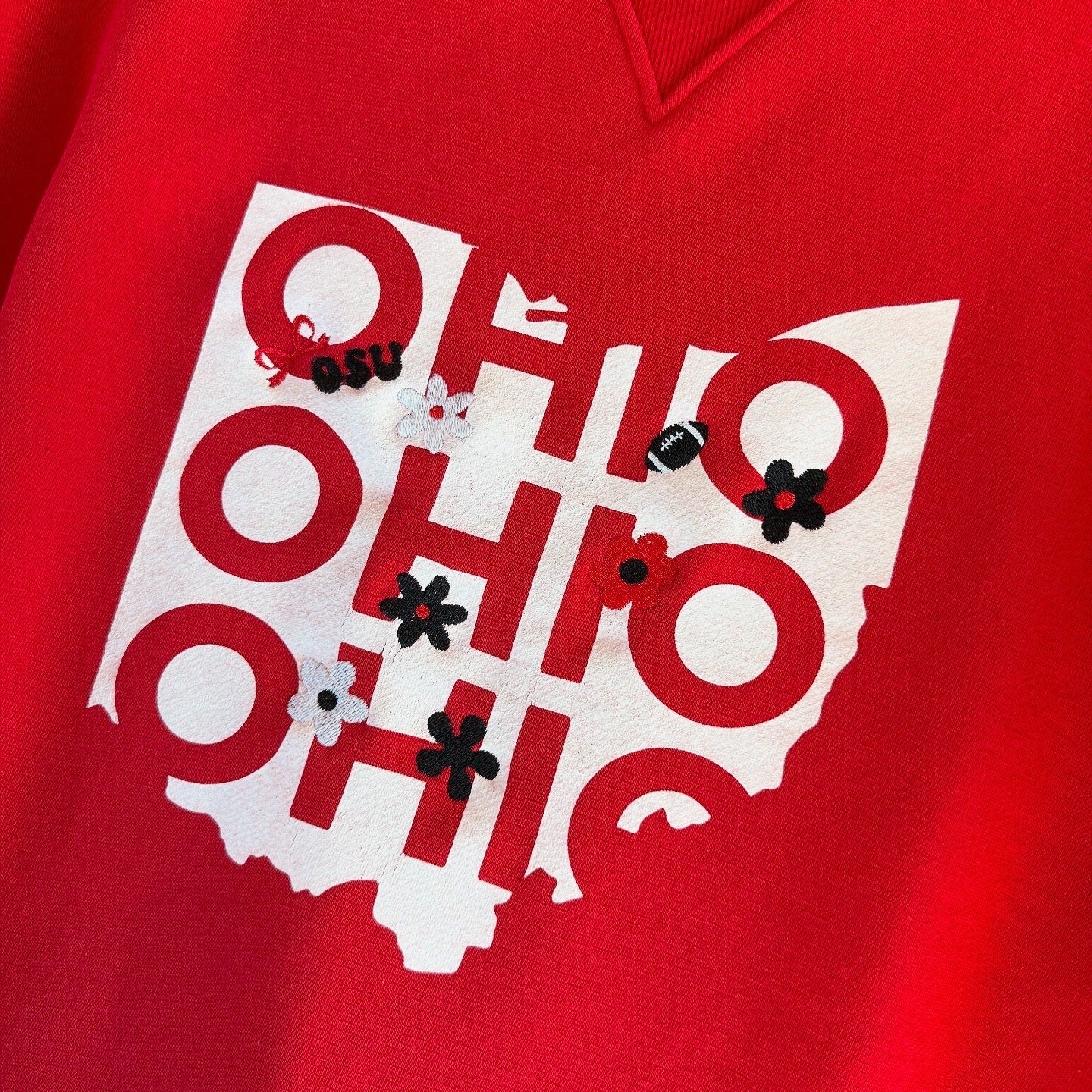 Ohio State Embroidered Upcycled Crewneck