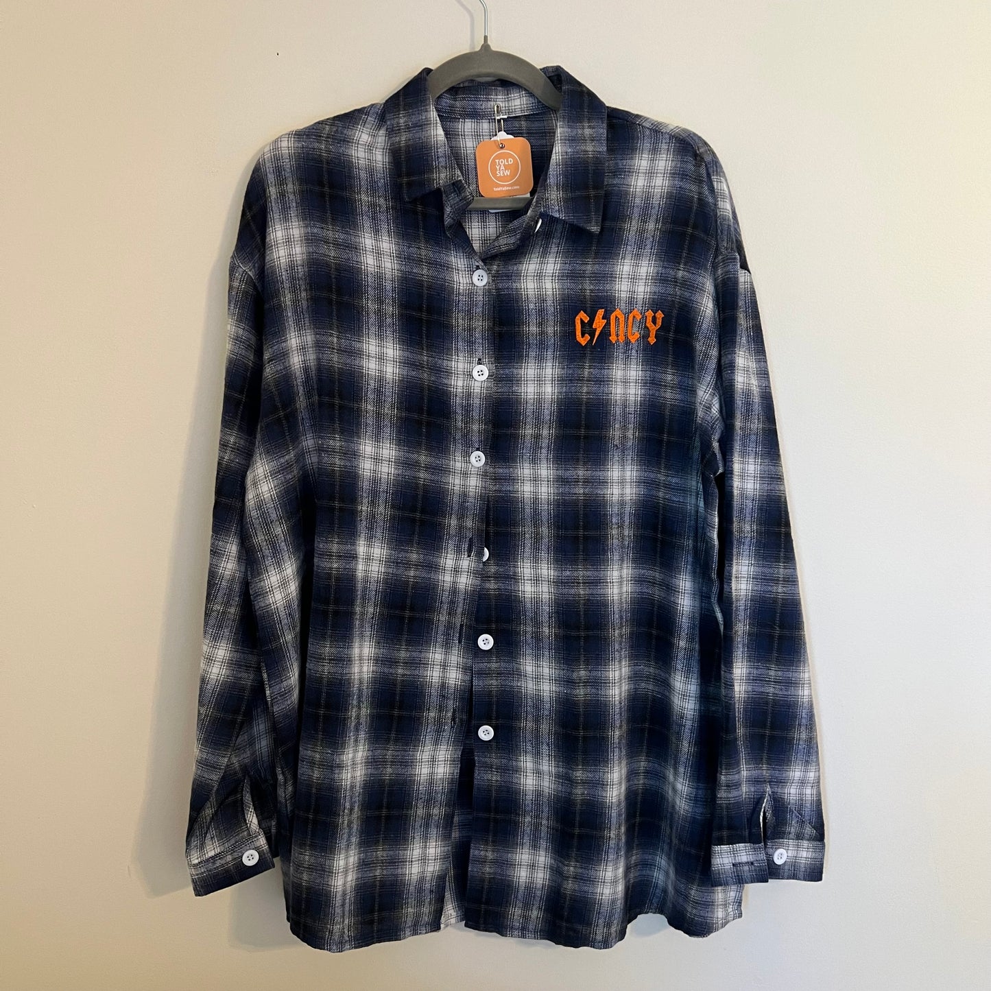 Cincy FCC Futbol Upcycled Embroidered Flannel