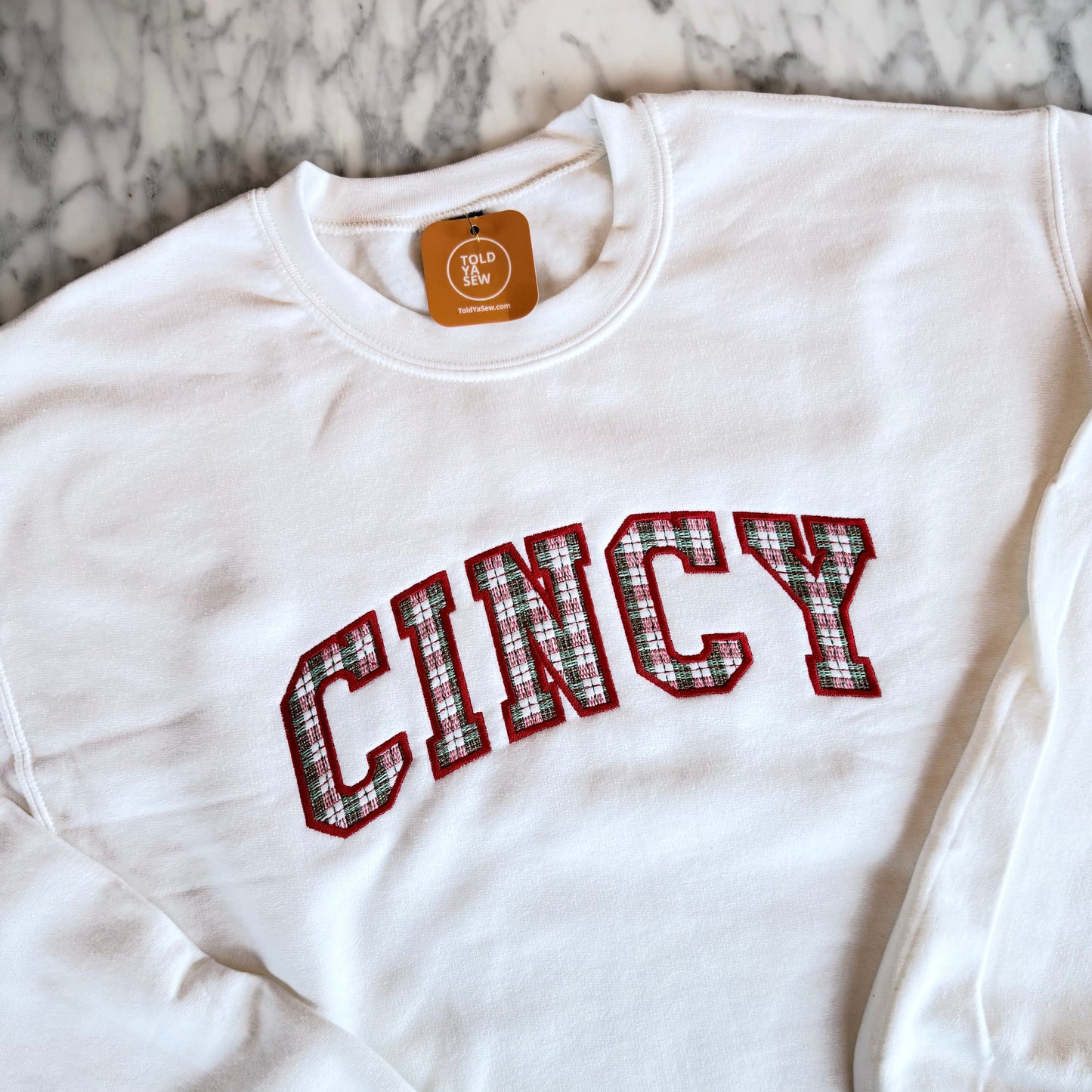 Cincy Holiday Plaid Crewneck Sweatshirt