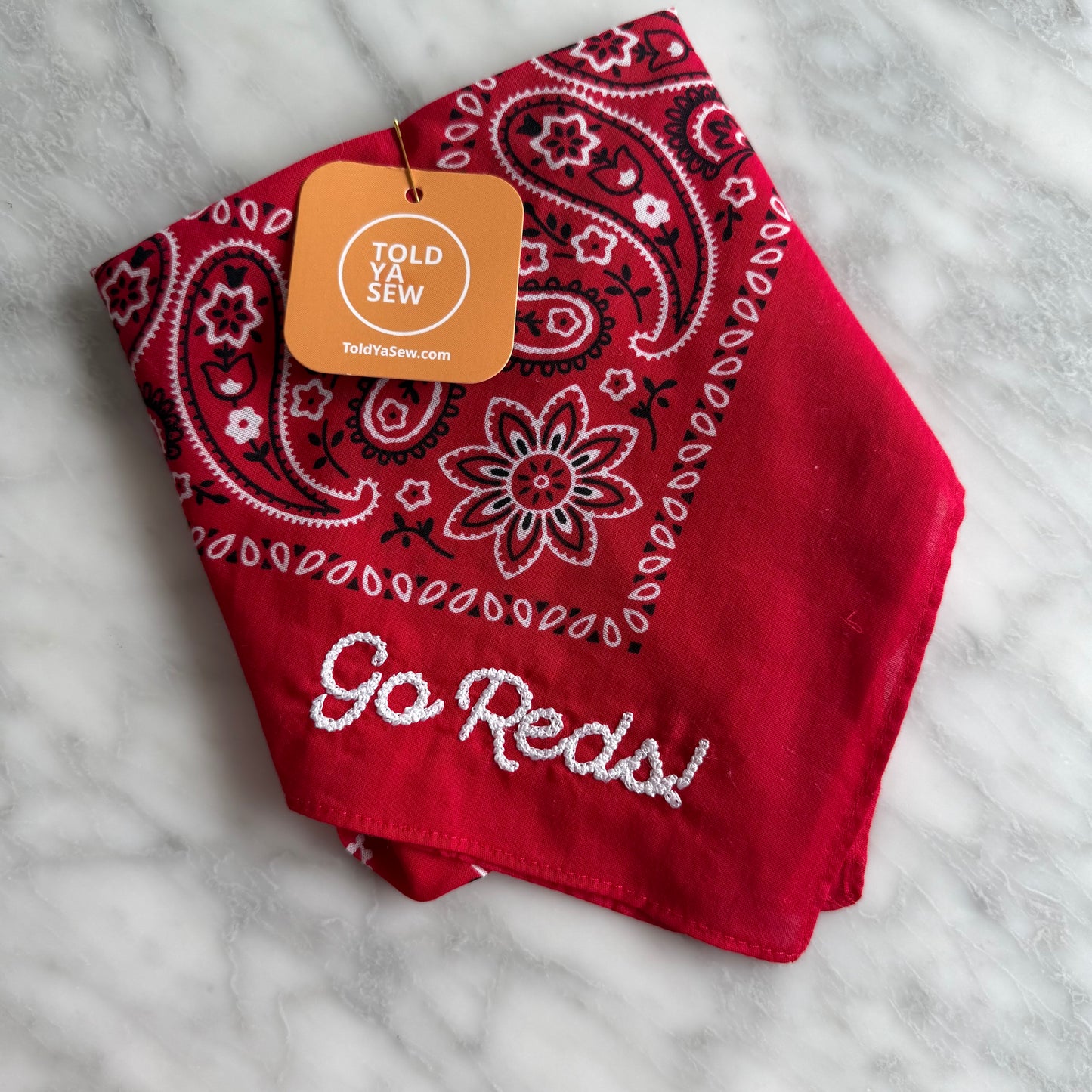 Go Reds! Embroidered Bandana
