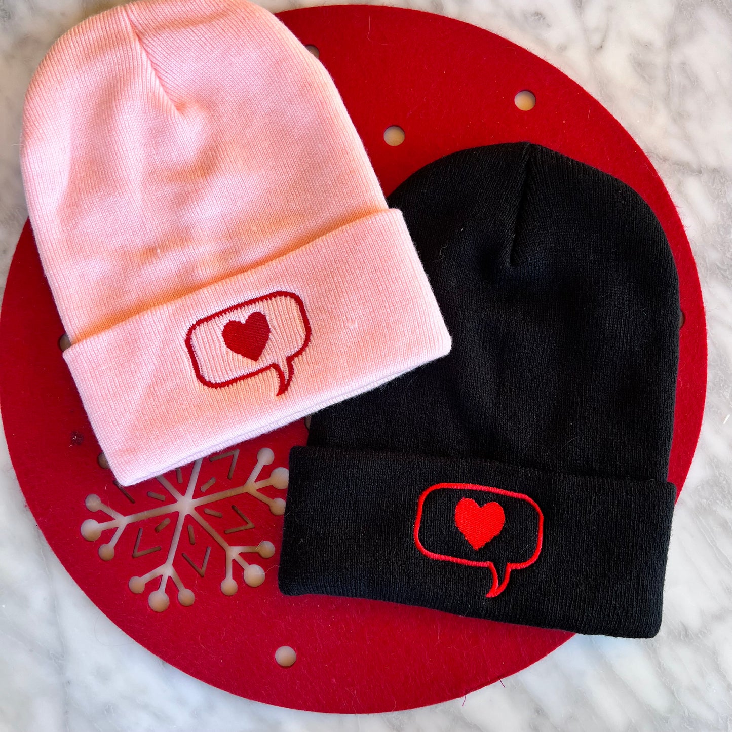 Heart Chat Bubble Beanie