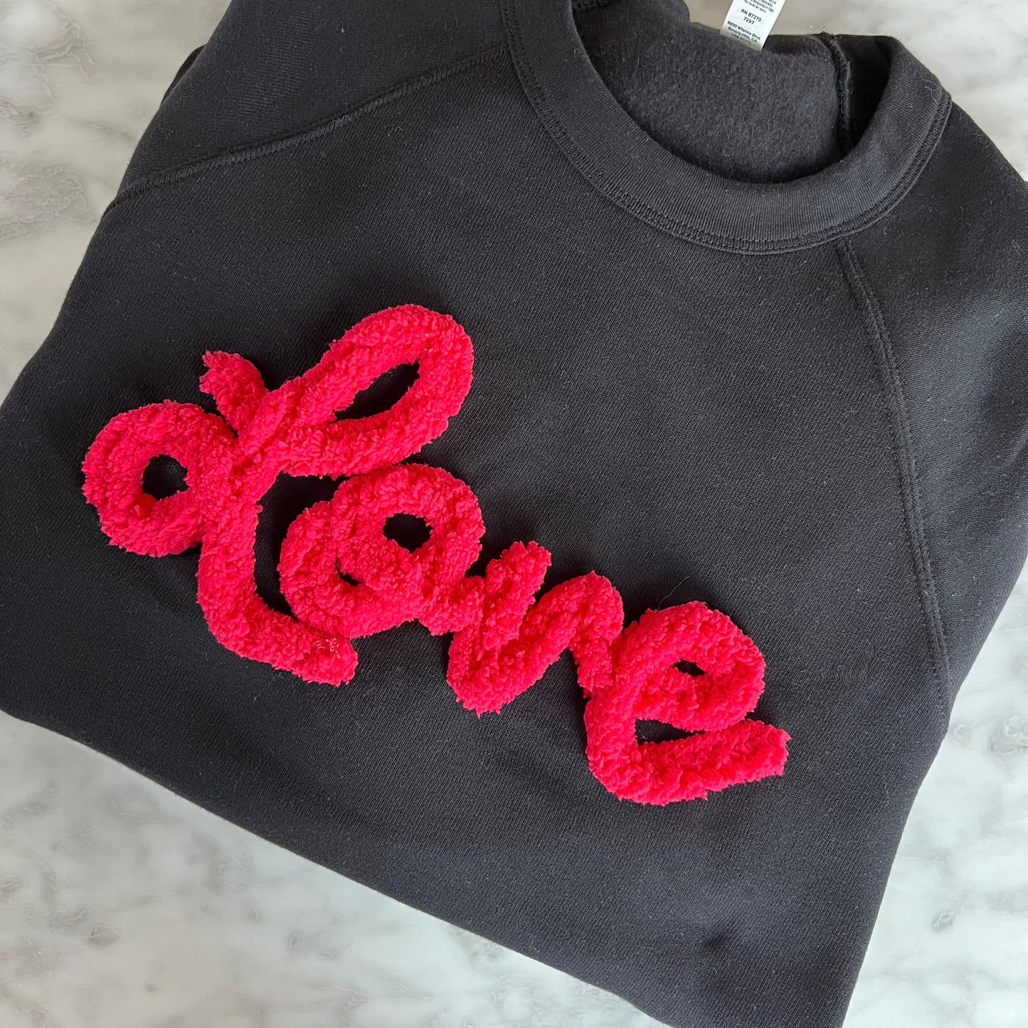 Chenille Yarn "Love" Sweatshirt