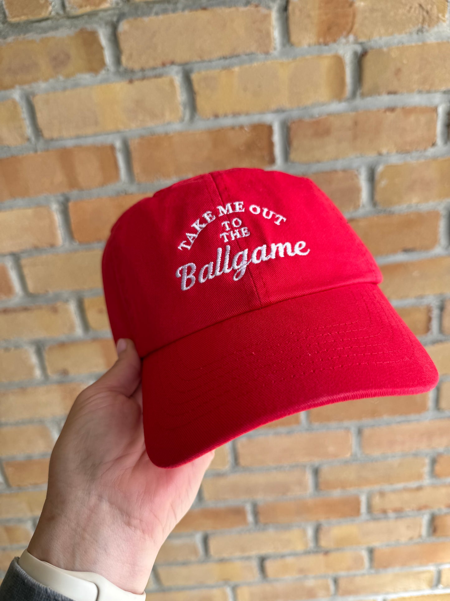 "Take Me Out to the Ballgame" Embroidered Baseball Cap Hat