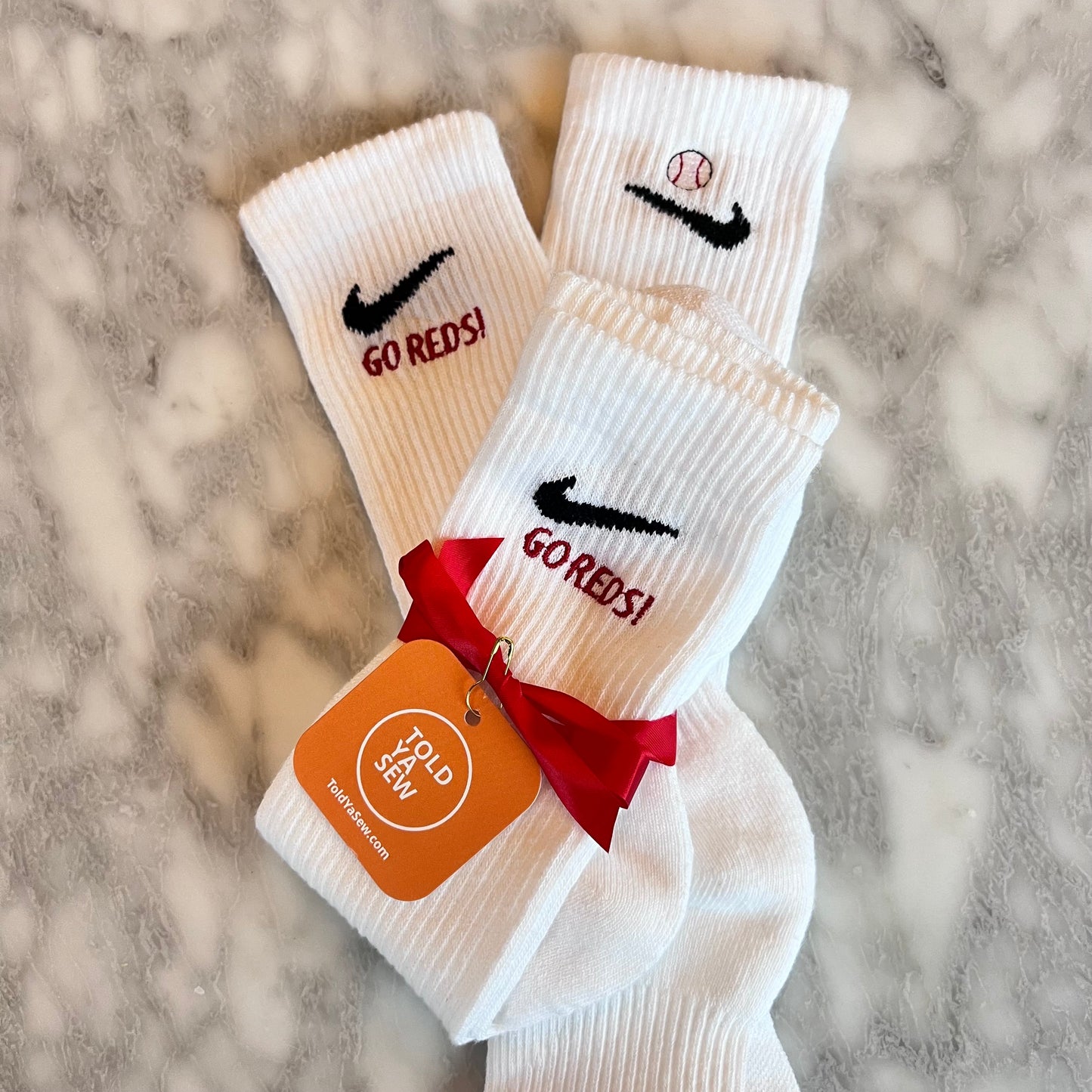 Embroidered Cincinnati Reds Baseball Nike Socks