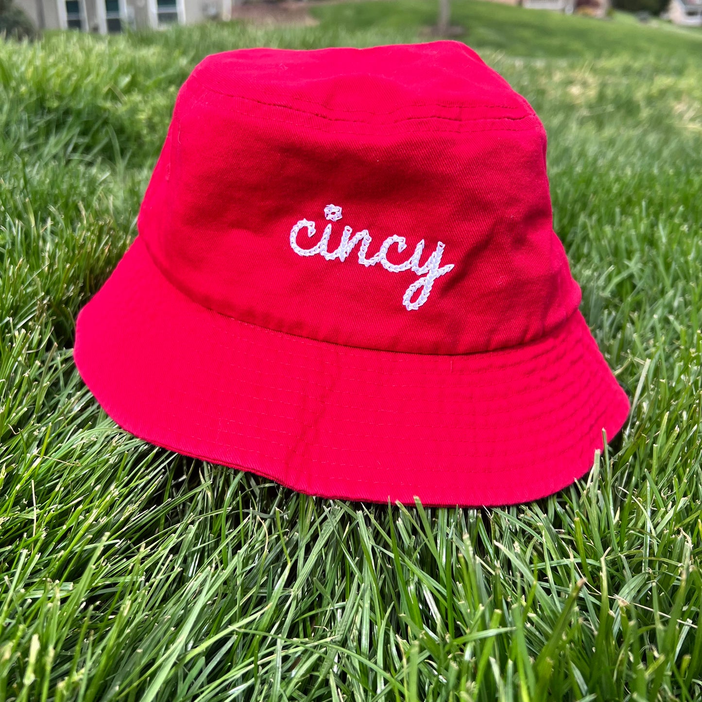 Embroidered Cincy Baseball Bucket Hats