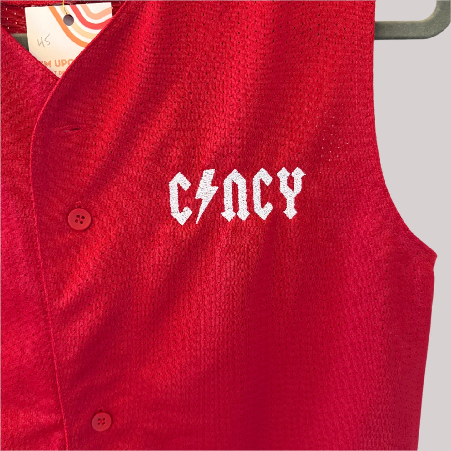 "Cincy 'Til I Die" Upcycled Sleeveless Baseball Jersey