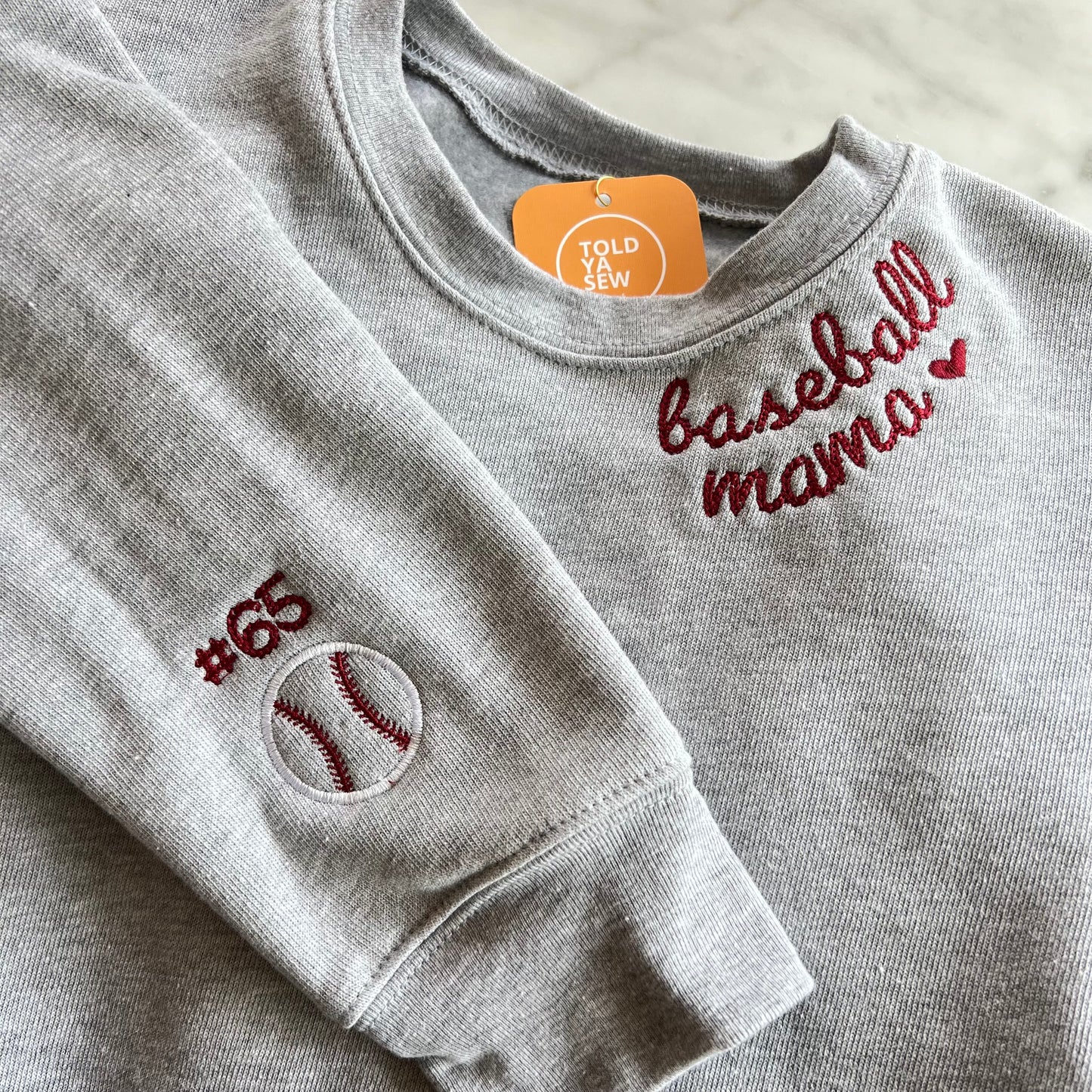 Custom Embroidered Curved Collar Line Crewneck