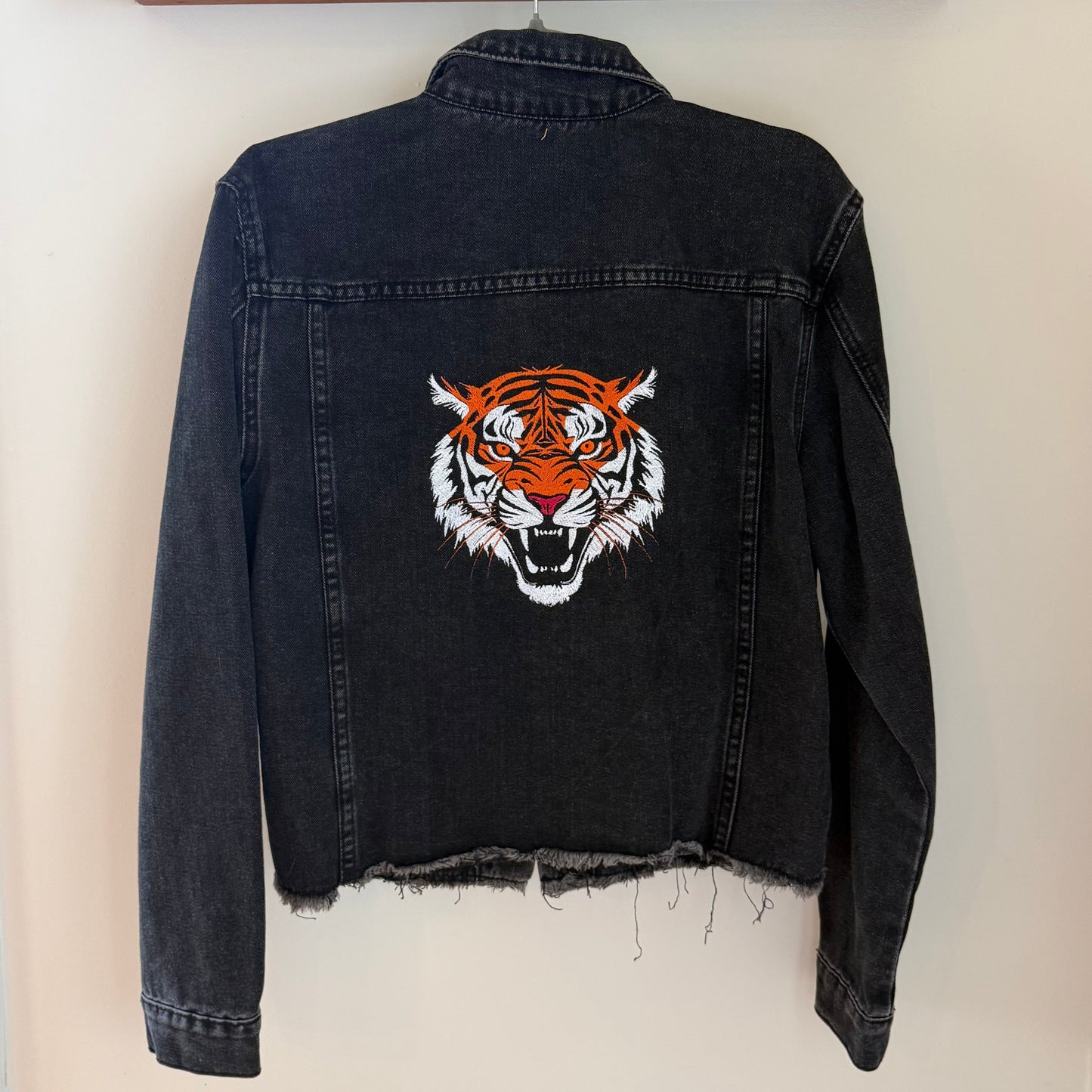 Cincy Bengal Tiger Black Denim Jacket