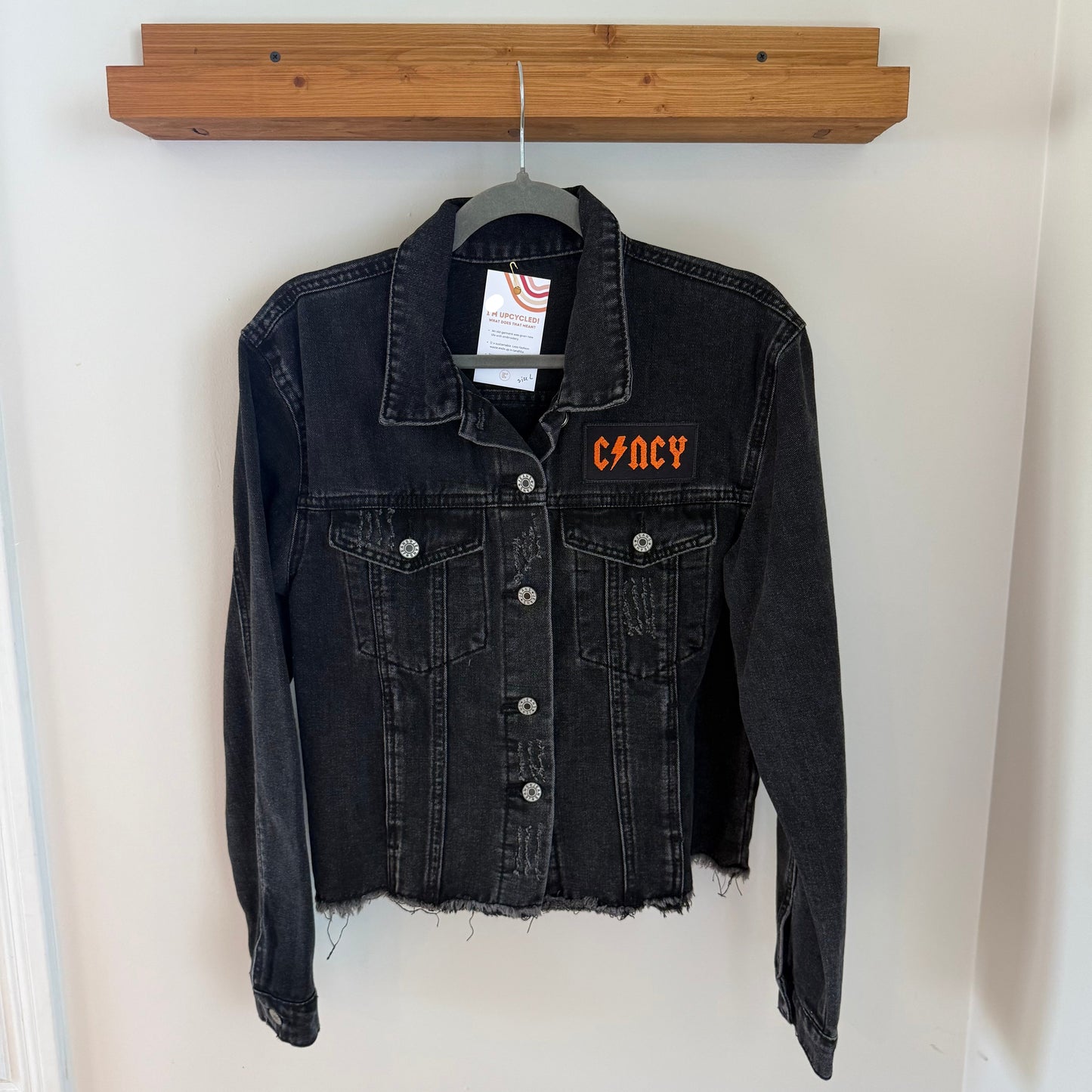 Cincy Bengal Tiger Black Denim Jacket