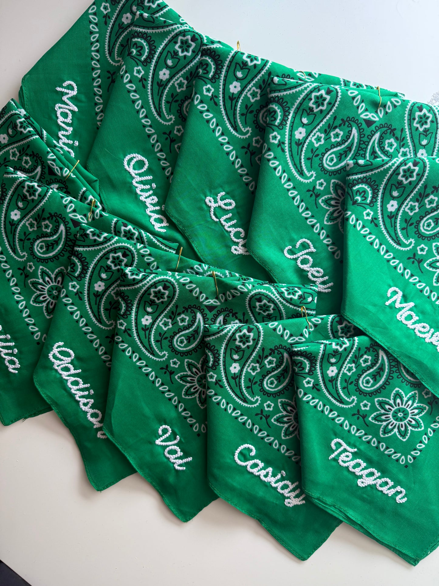 Personalized Chainstitch Embroidered Bandanas