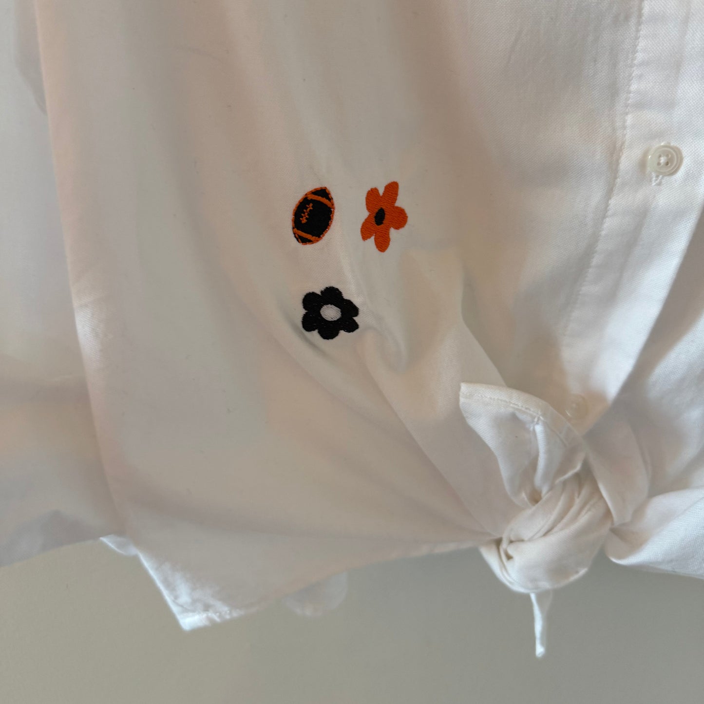 Cincinnati Bengals Madewell Brand Front-Tie Long Sleeved Blouse