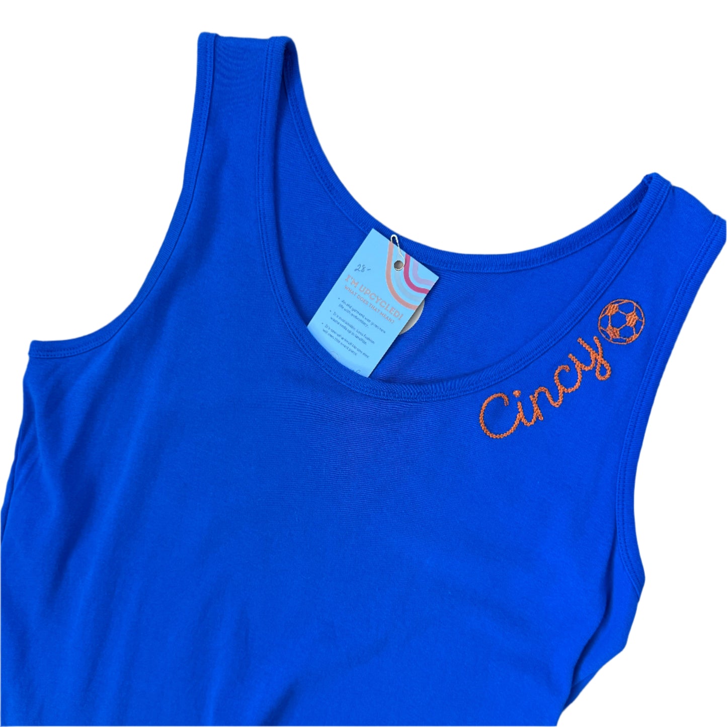 FC Cincy Soccer Embroidered Upcycled Tank Top