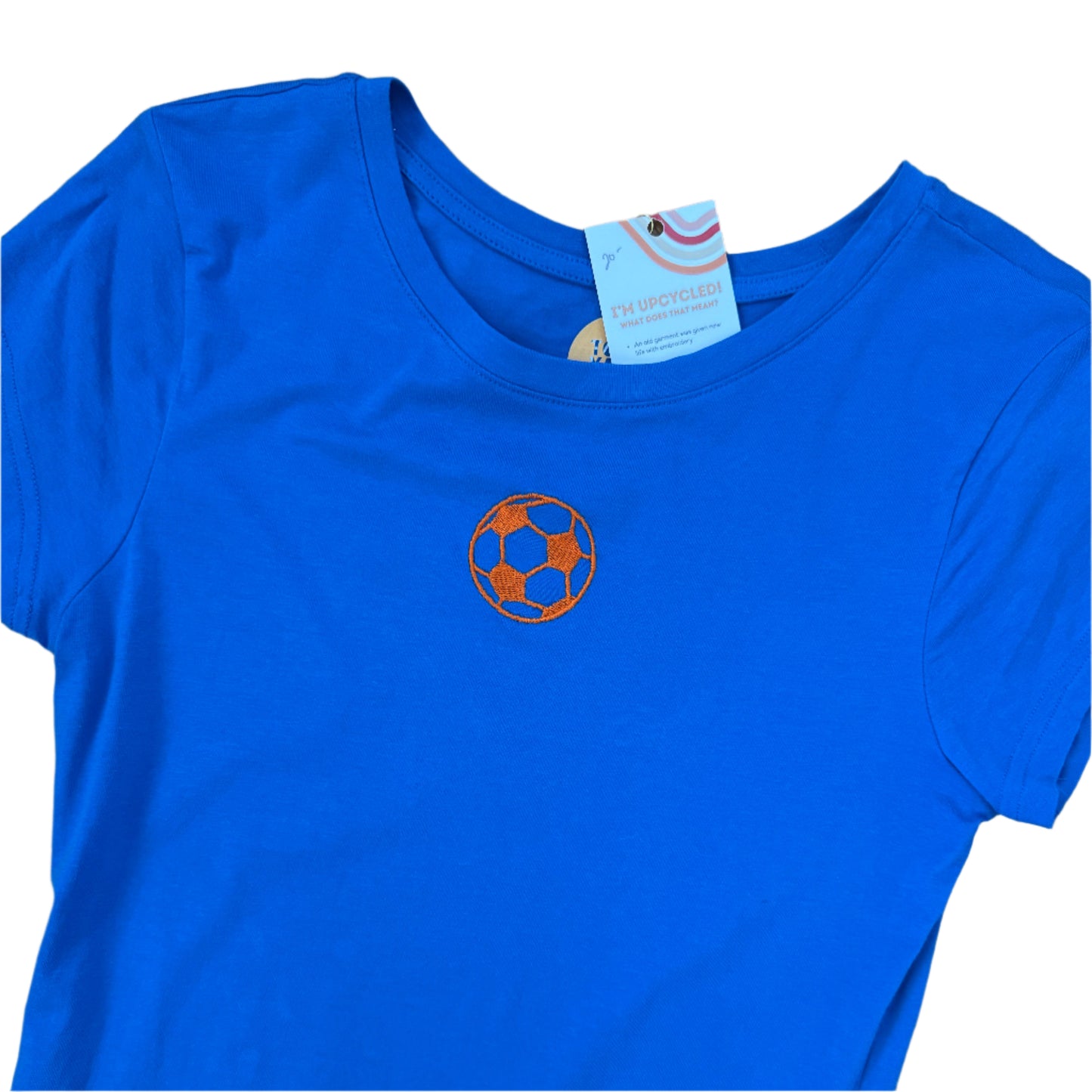 FC Cincy Soccer Embroidered Upcycled Fitted Blue T-Shirt