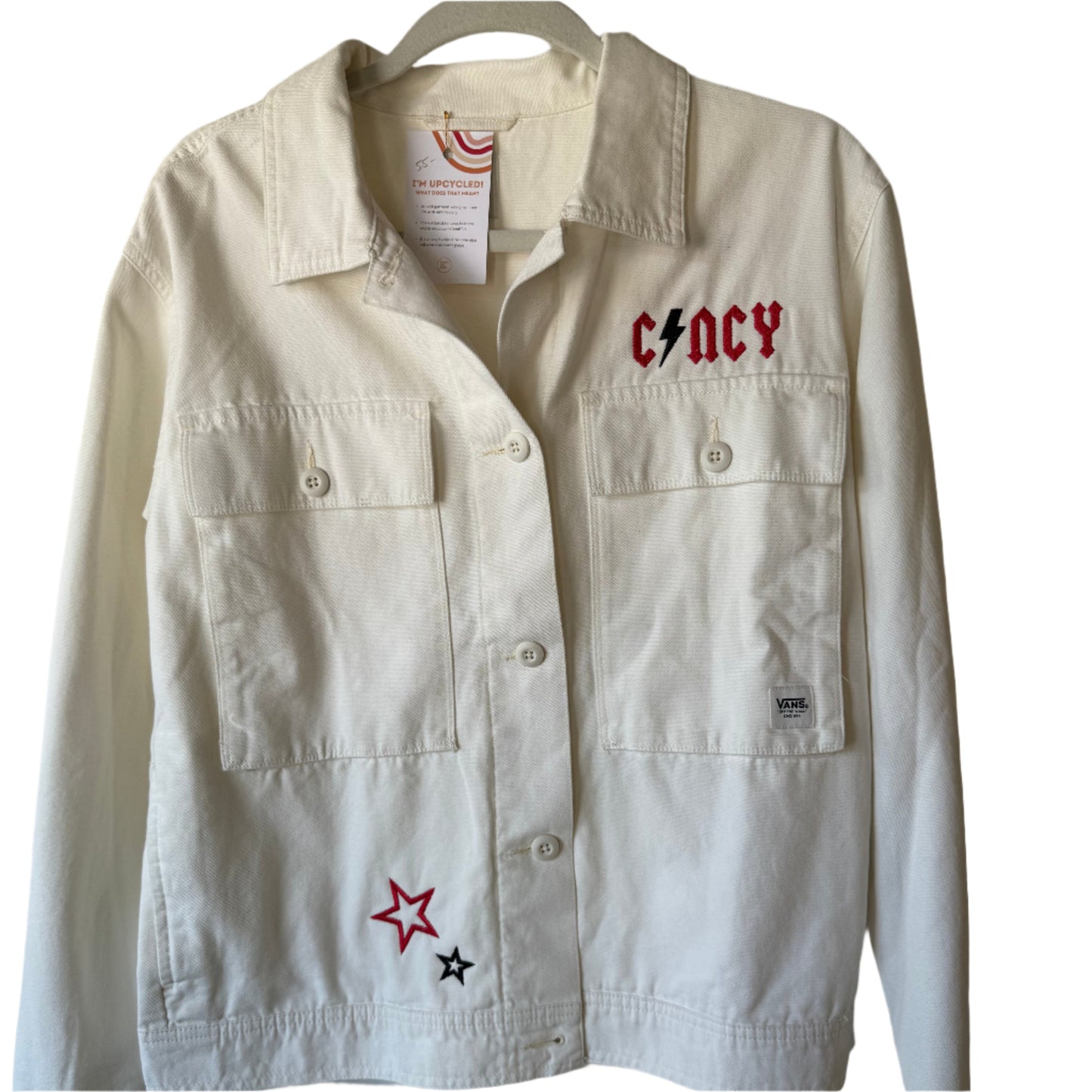 Cincy Reds Rocker Upcycled Embroidered Vans Jacket