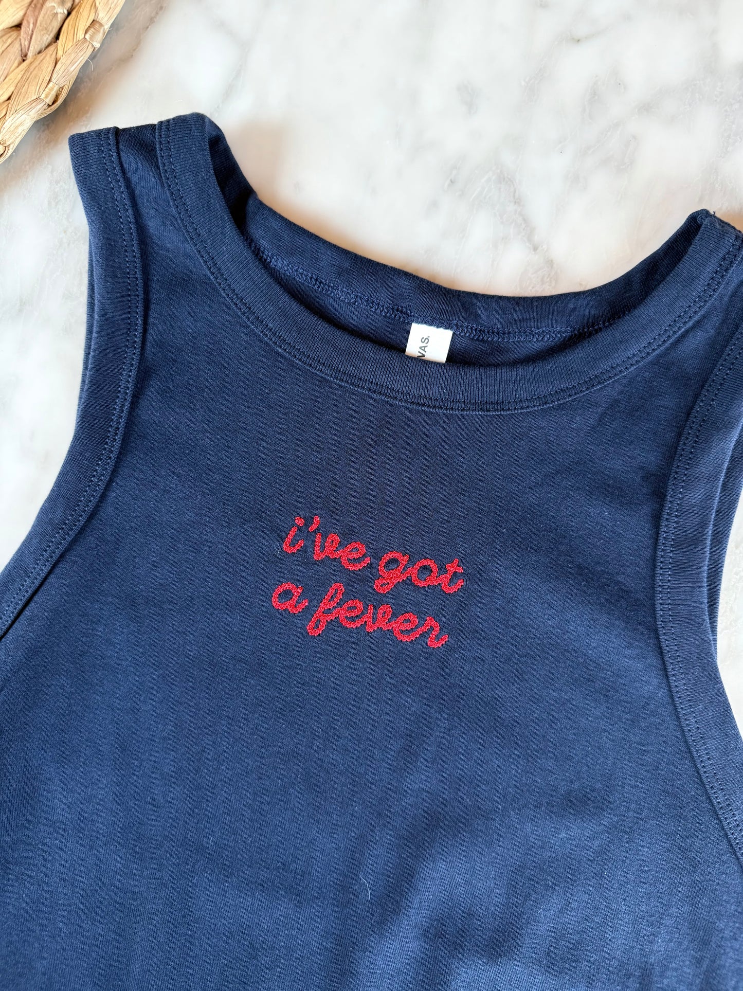 Custom Chainstitch Embroidered Fitted Racer Tank Shirt