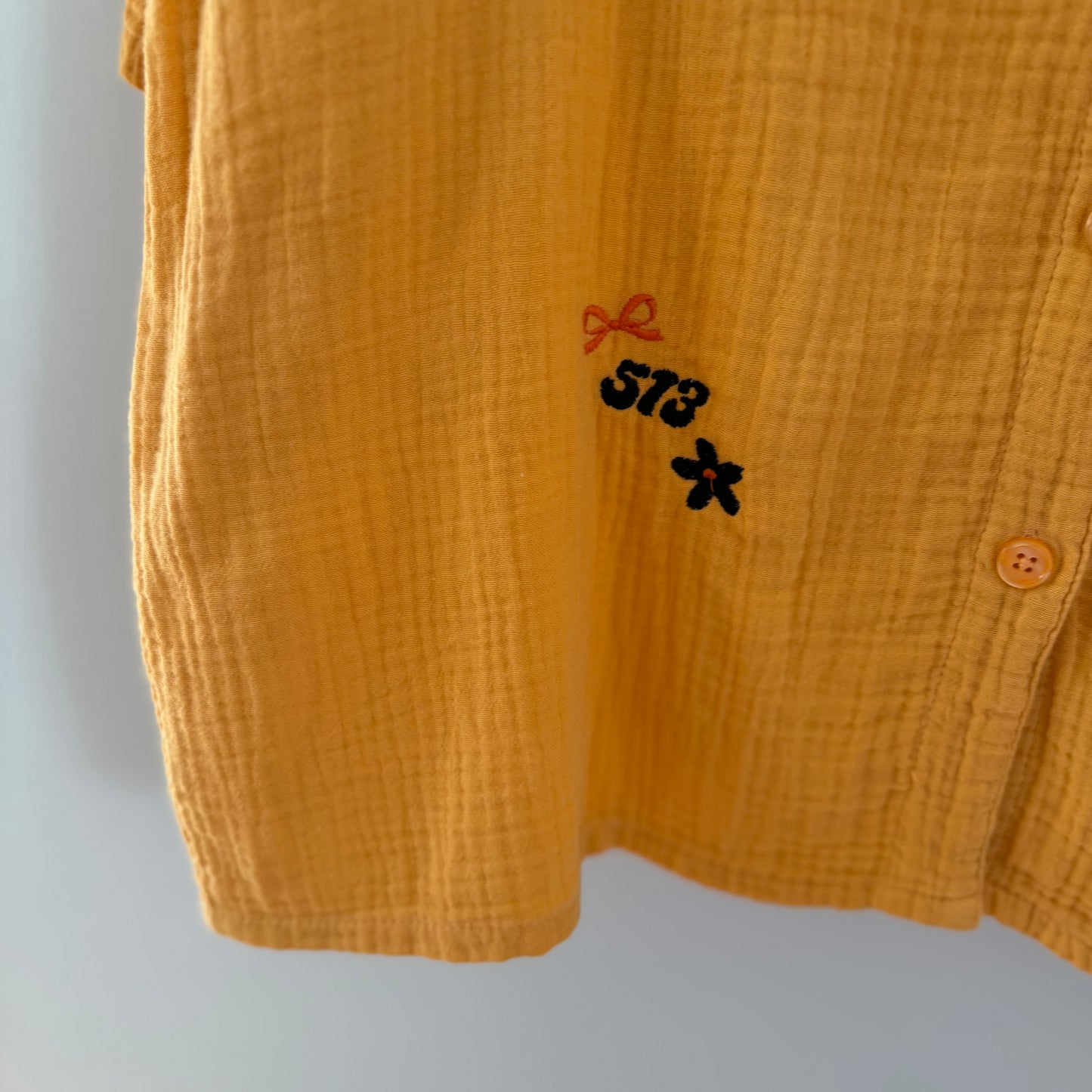Bengals Babe Embroidered Upcycled Orange Oversized Blouse