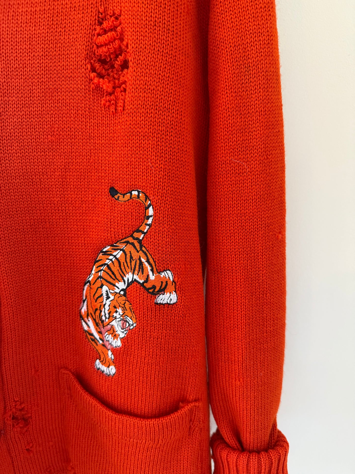 Upcycled Vintage 1950s Varsity Sweater with New Cincinnati Bengals Embroidery