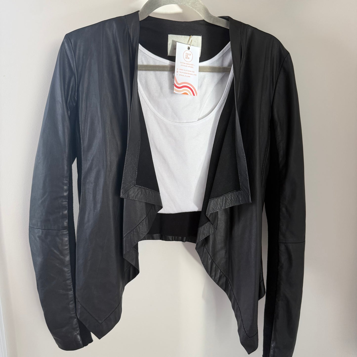 Cincinnati Bengals-Inspired Embroidered Upcycled Leather Jacket