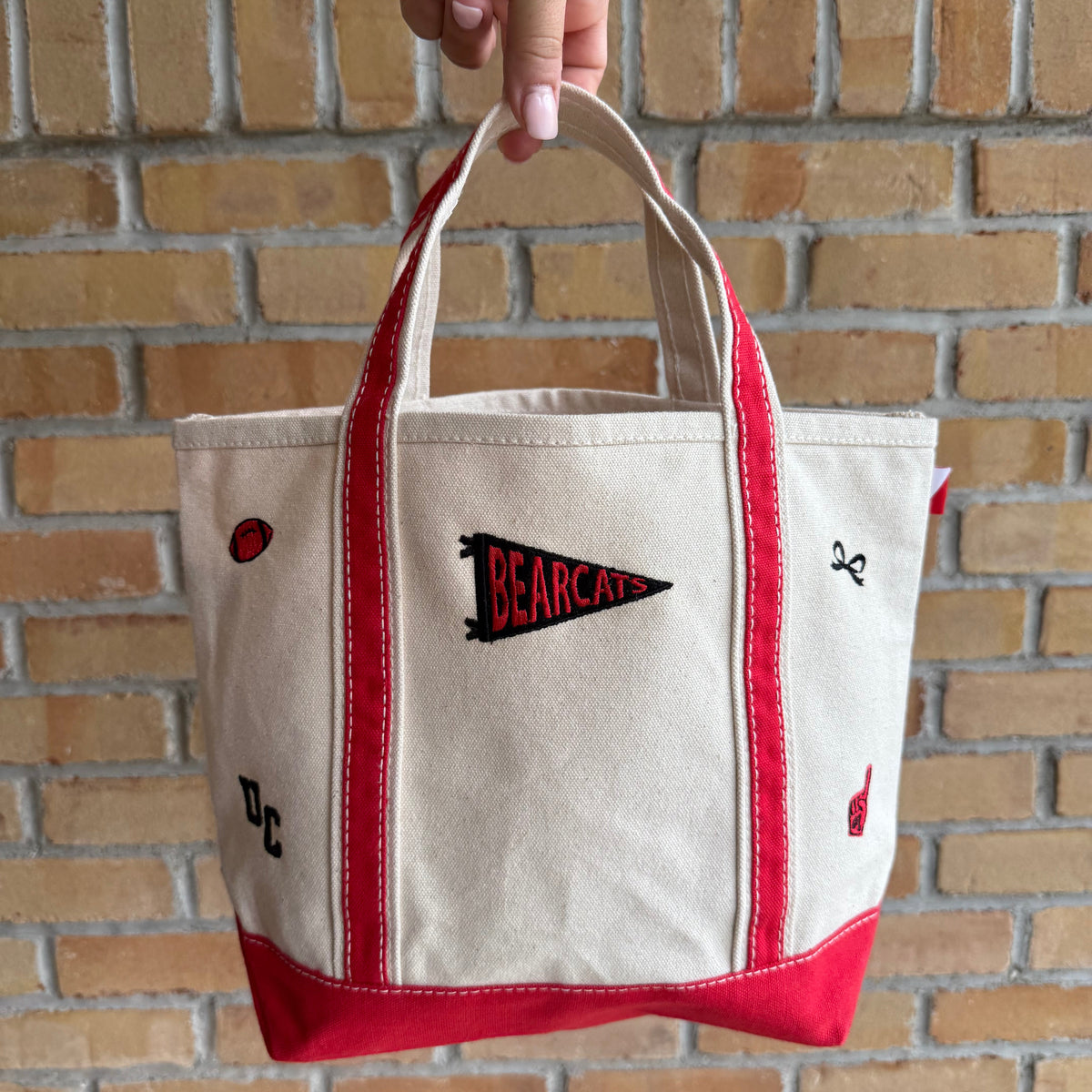 Bearcats Icon Embroidered Mini Canvas Tote Bag