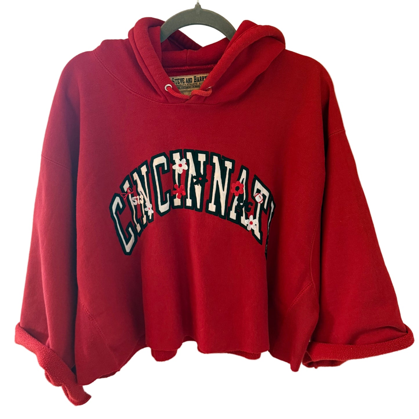 University of Cincinnati Embroidered Upcycled Steve & Barry Hoodie