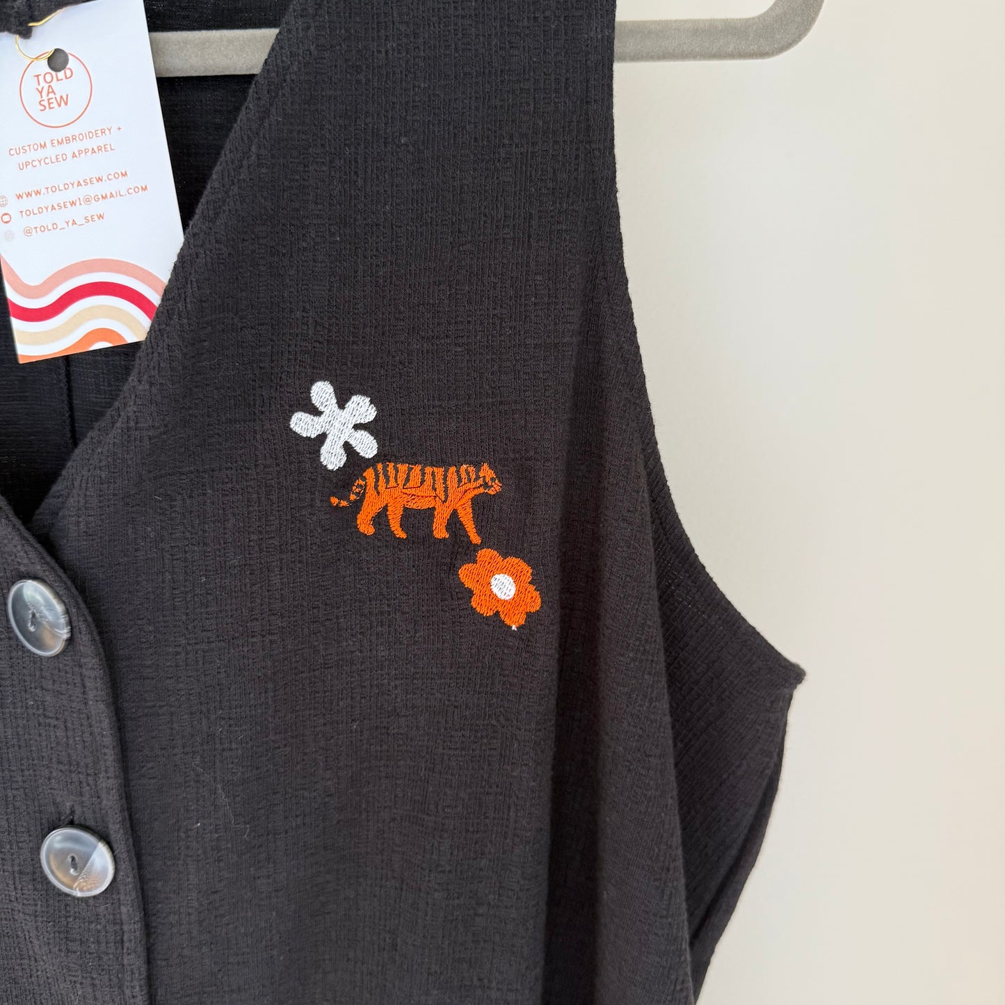 Bengals Babe Upcycled Sleeveless Button-Up Shirt