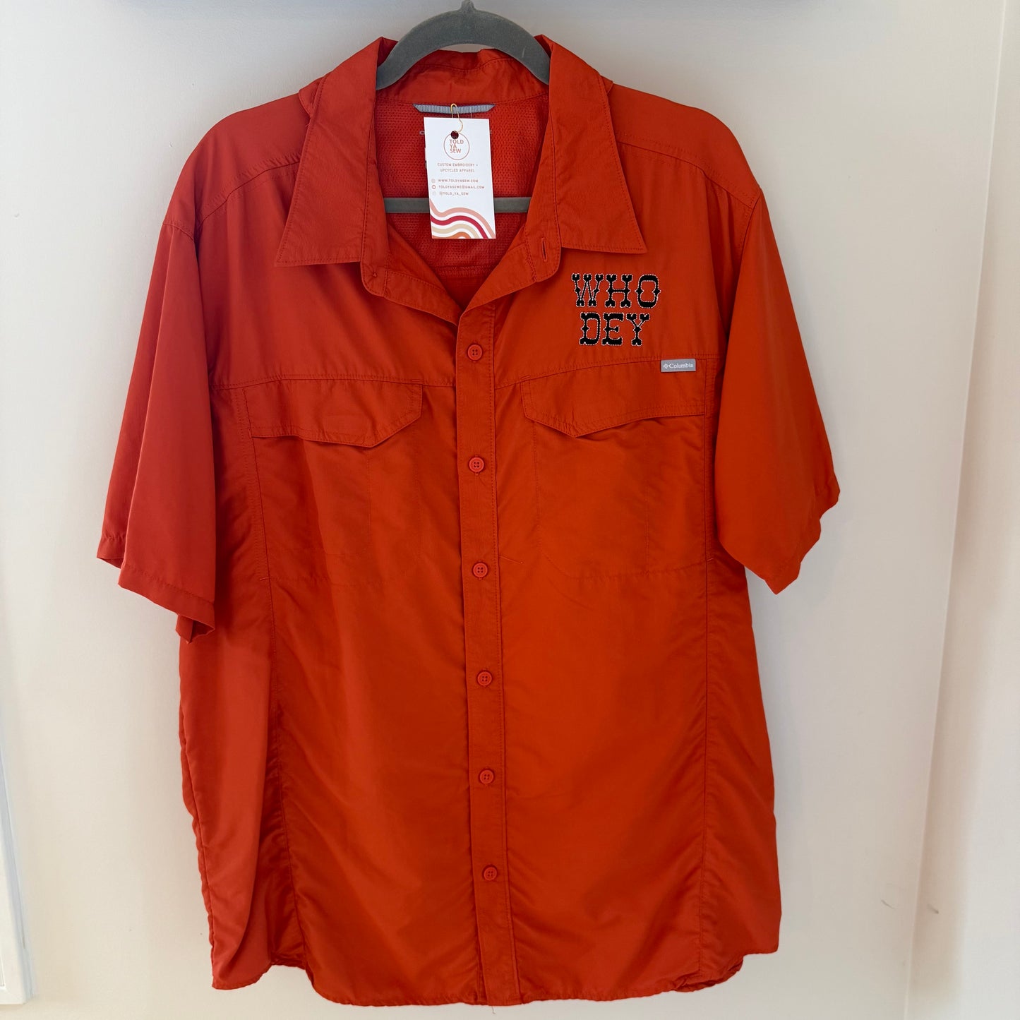 Western Who Dey Upcycled Men's Performance Collared Shirt