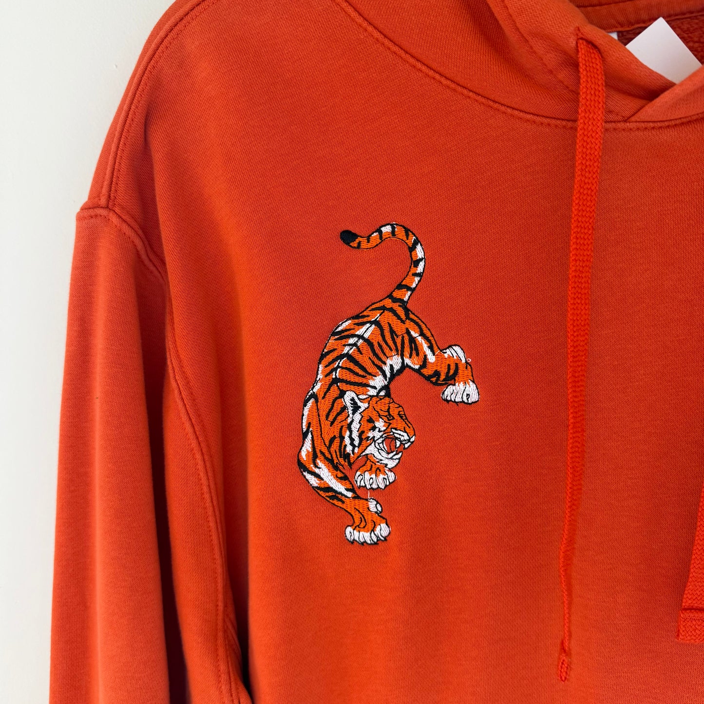 Cincinnati Football Embroidered Upcycled Nike Orange Hoodie