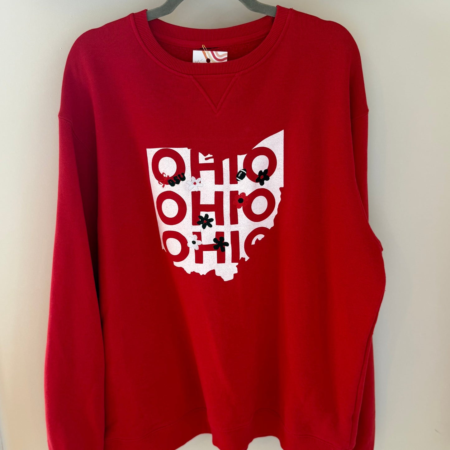 Ohio State Embroidered Upcycled Crewneck