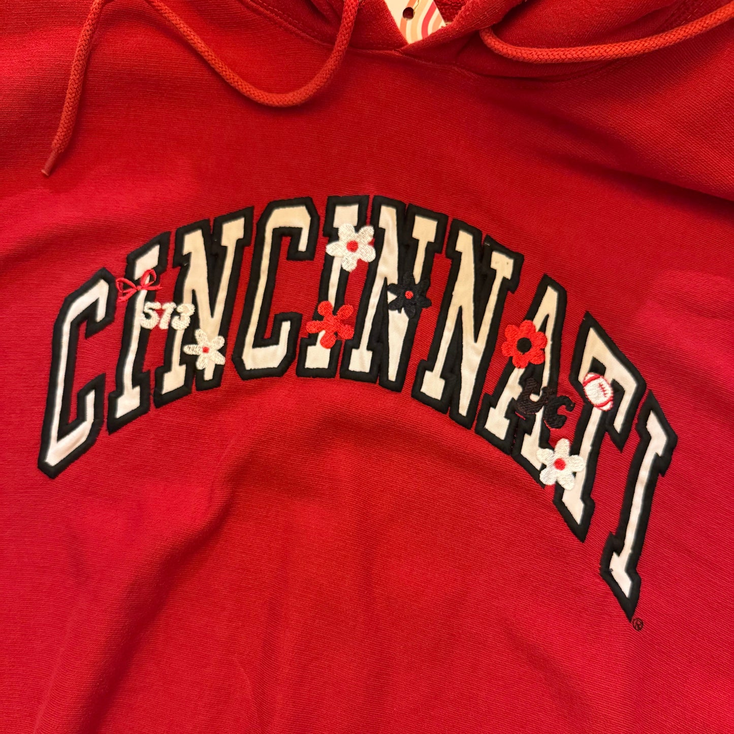 University of Cincinnati Embroidered Upcycled Steve & Barry Hoodie