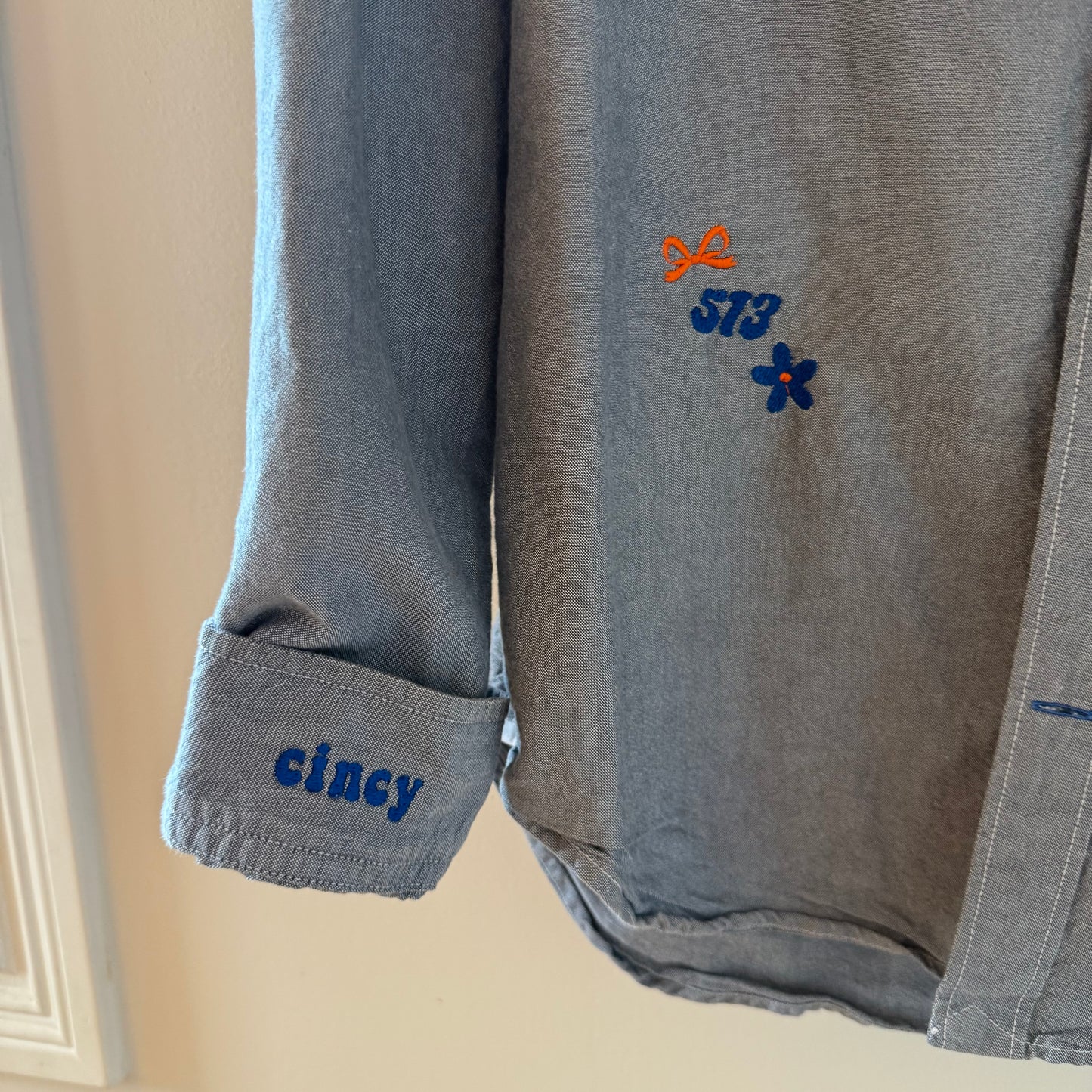 FC Cincy Upcycled Button Up Boyfriend's Shirt