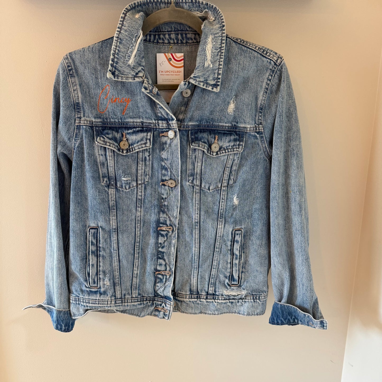 Bengal Tiger Upcycled Denim Stone-Washed Jacket