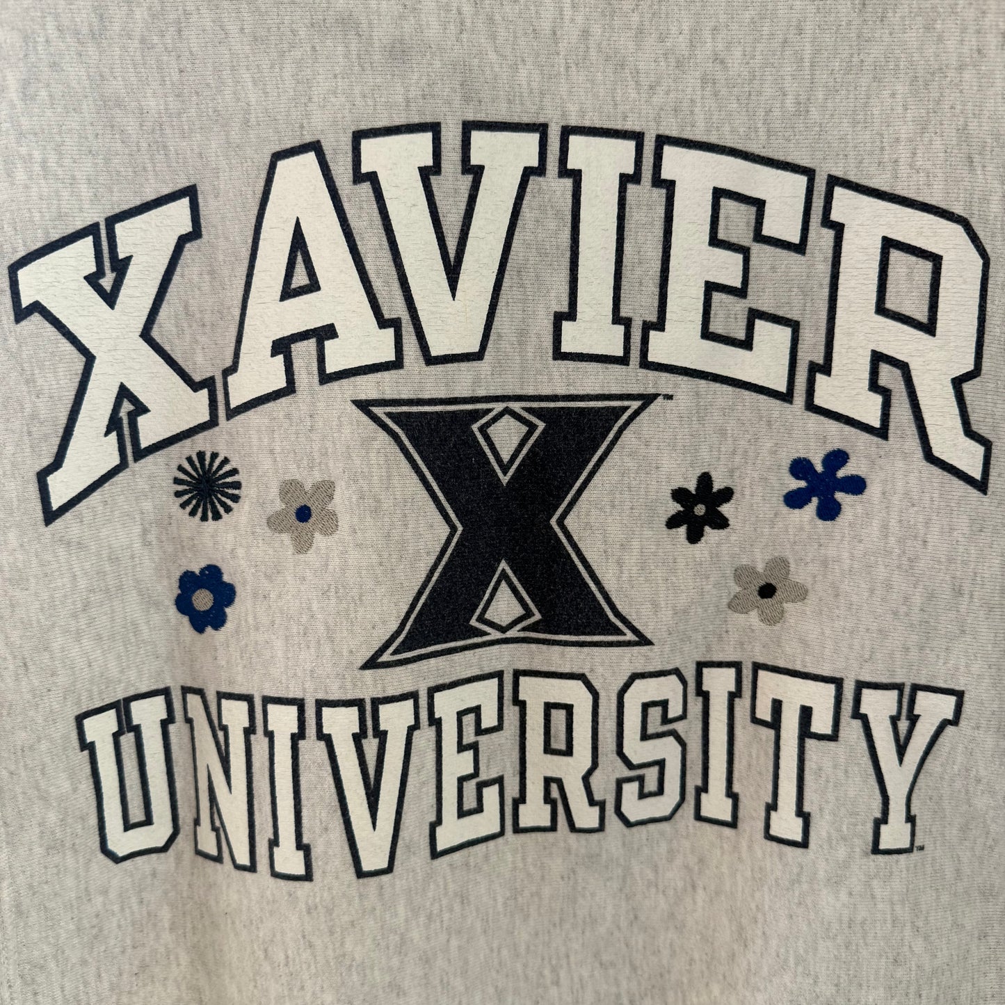 Xavier University Embroidered Upcycled Vintage Crewneck Sweatshirt