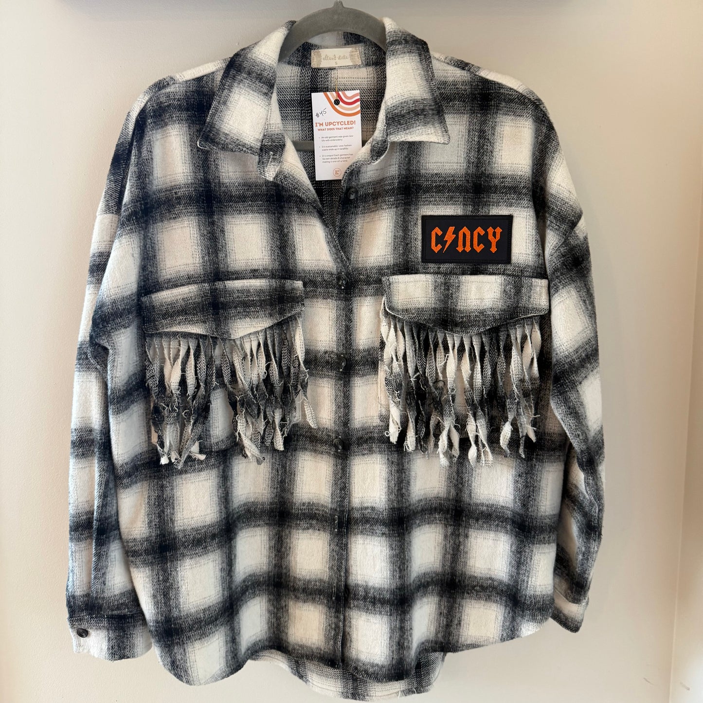 Upcycled Cincy Football Shacket