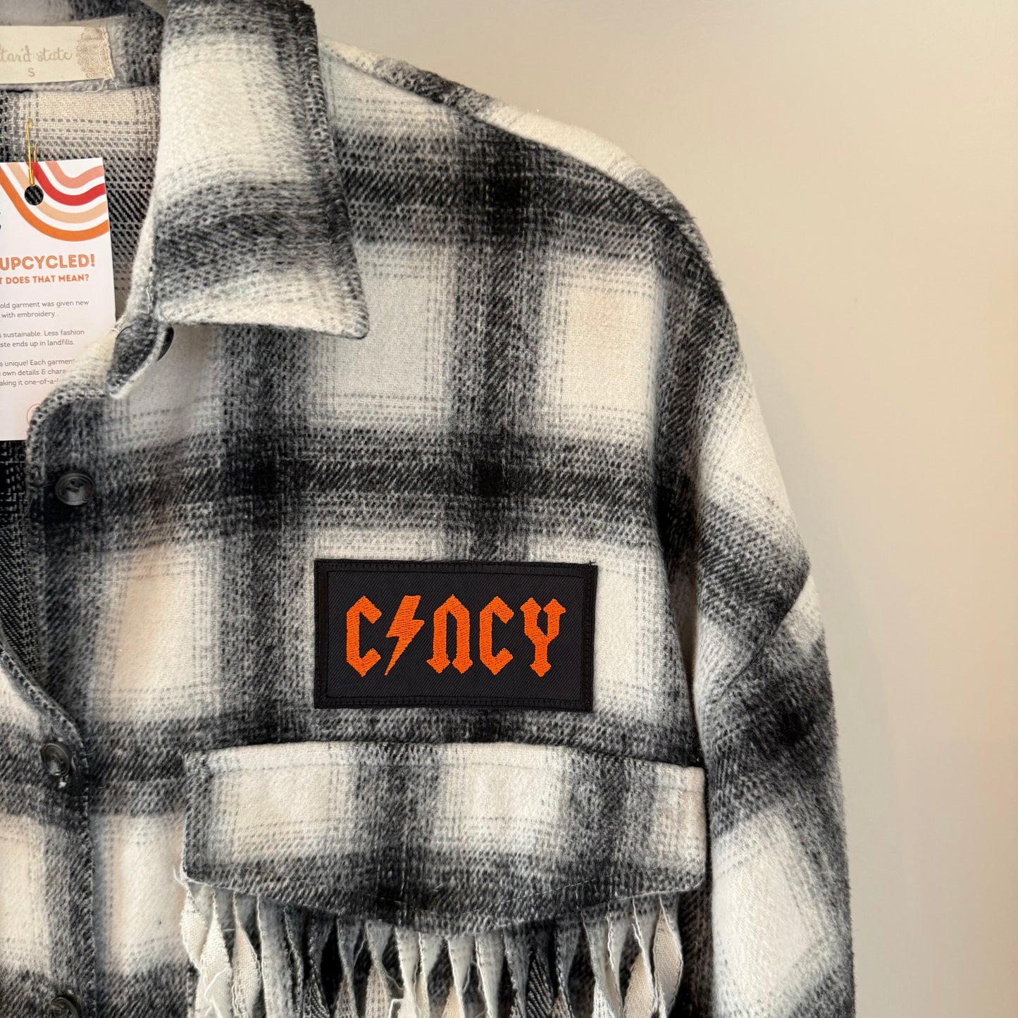 Upcycled Cincy Football Shacket