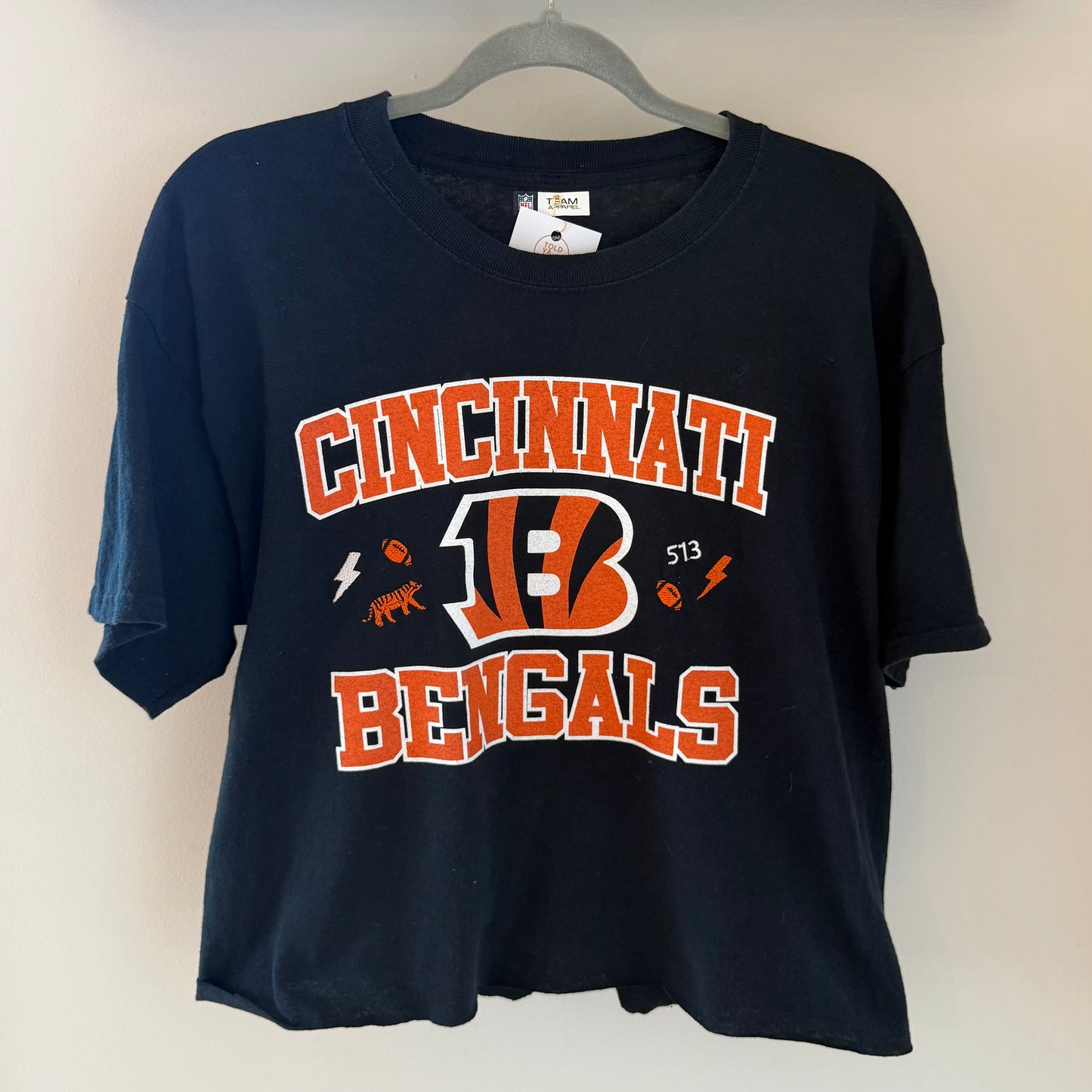 Cincinnati Bengals Embroidered Upcycled T-Shirt