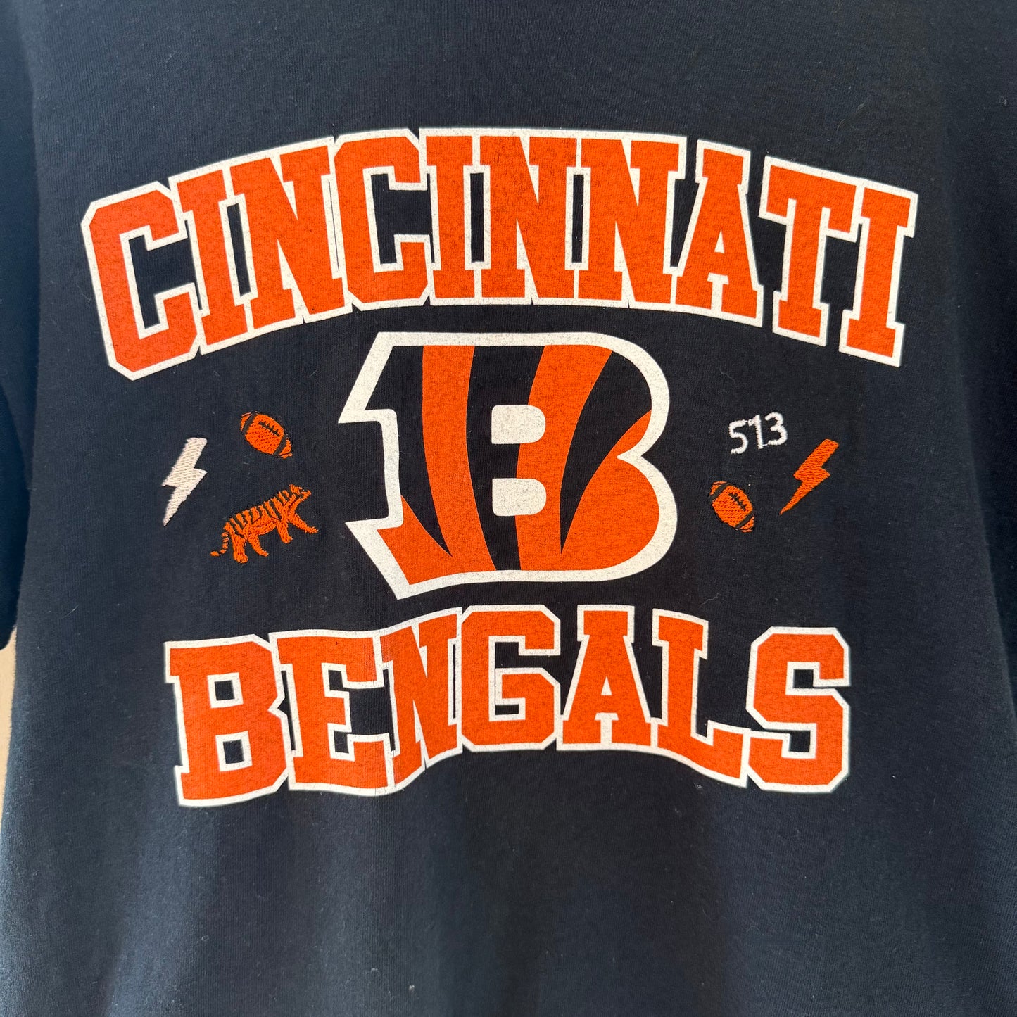 Cincinnati Bengals Embroidered Upcycled T-Shirt