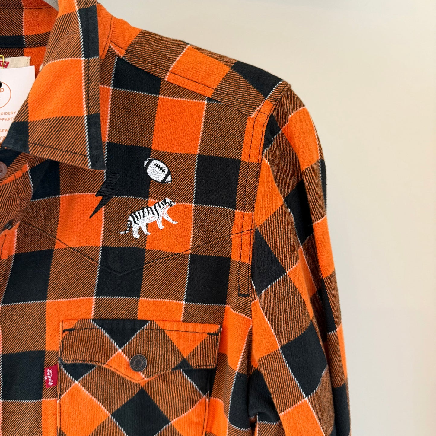 Bengals Upcycled Levi's Brand Official NFL Women's Western Flannel