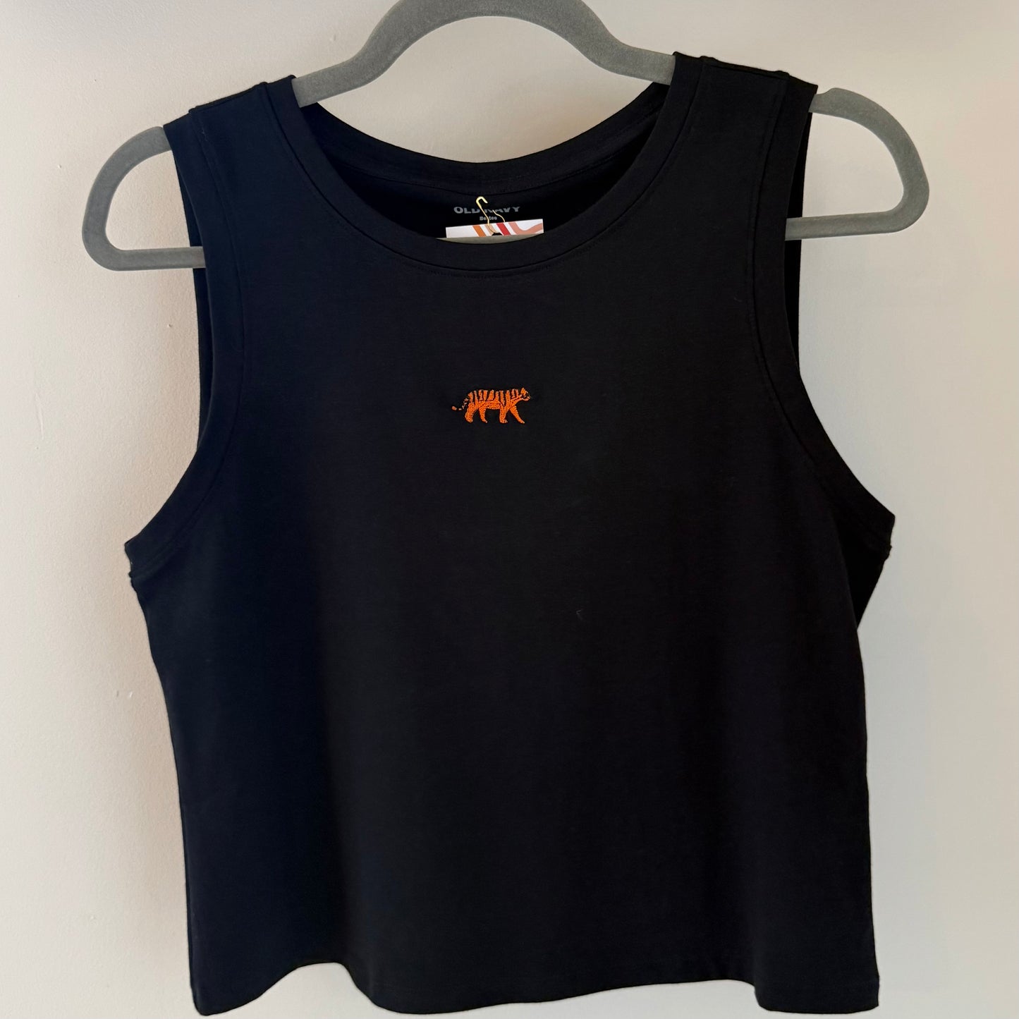 Bengals Tiger Embroidered Upcycled Crop Sleeveless Tank