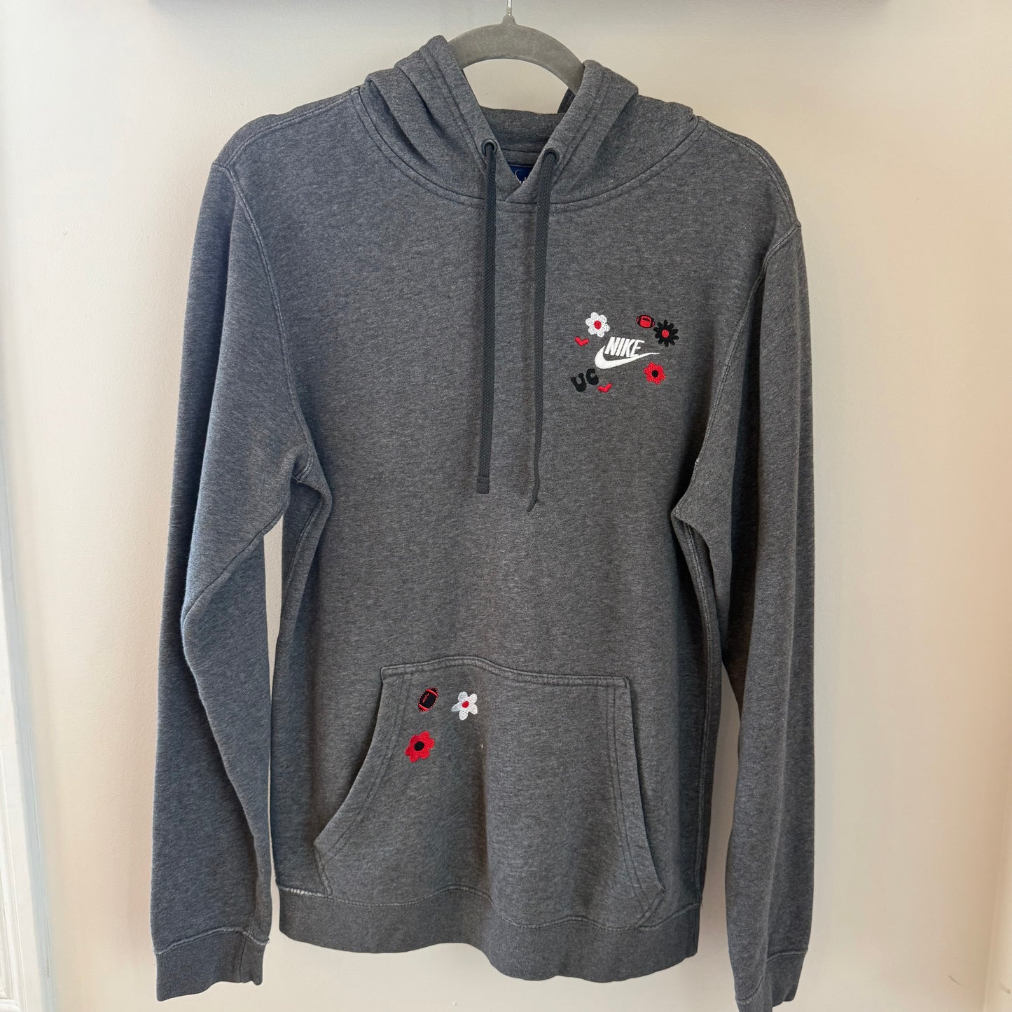 University of Cincinnati-Inspired Embroidered Upcycled Nike Hoodie