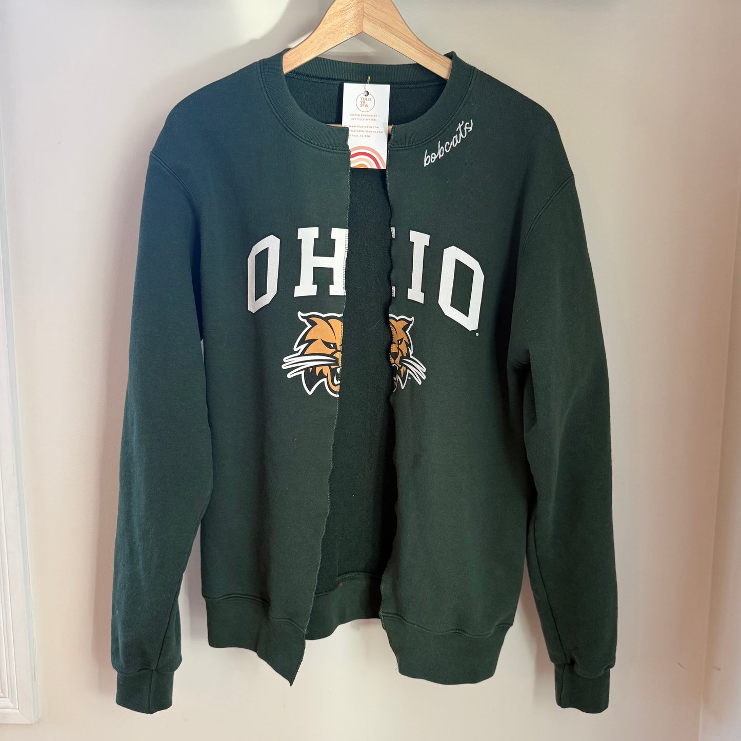 Ohio University Upcycled Split & Embroidered Crewneck Sweatshirt