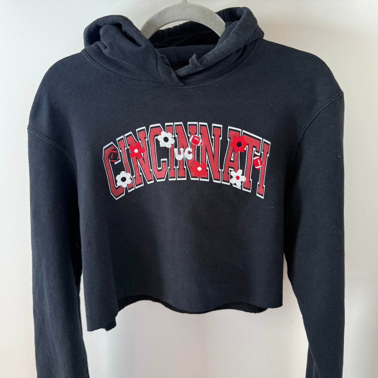 University of Cincinnati Upcycled Cropped Hoodie