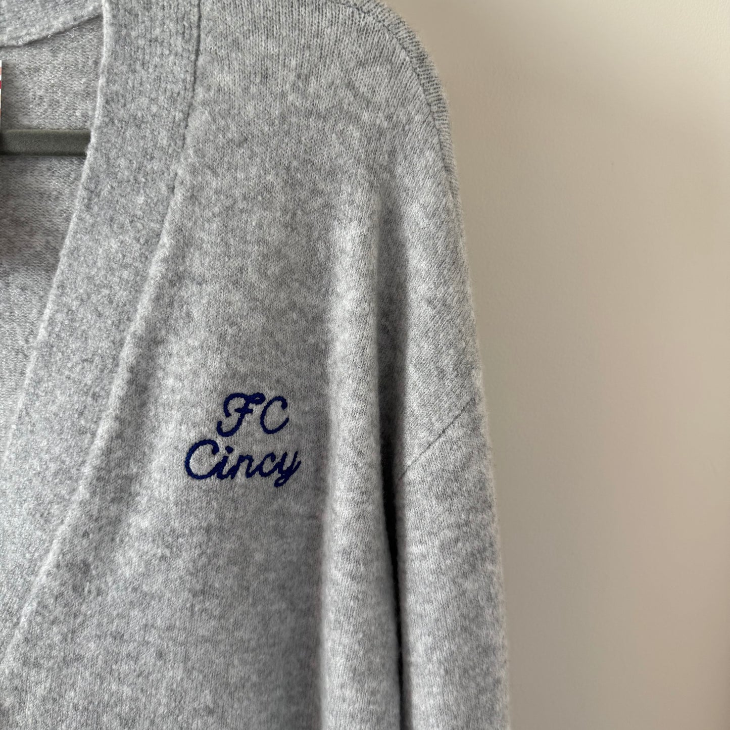 FC Cincy Embroidered Upcycled Varsity-Style Cardigan