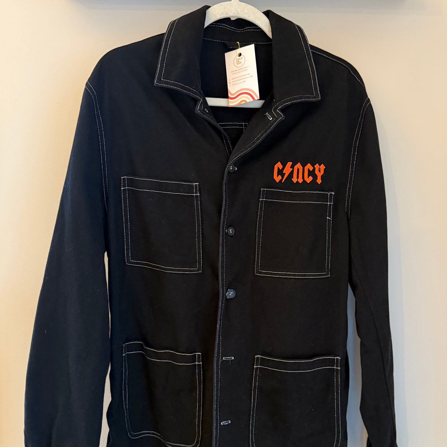 Cincy Embroidered Upcycled Workwear Jacket