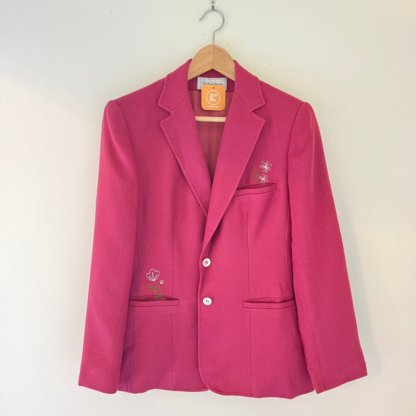 Upcycled Floral Pink Blazer