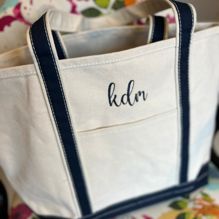 Custom Embroidered Monogrammed Premium Canvas Tote Bag