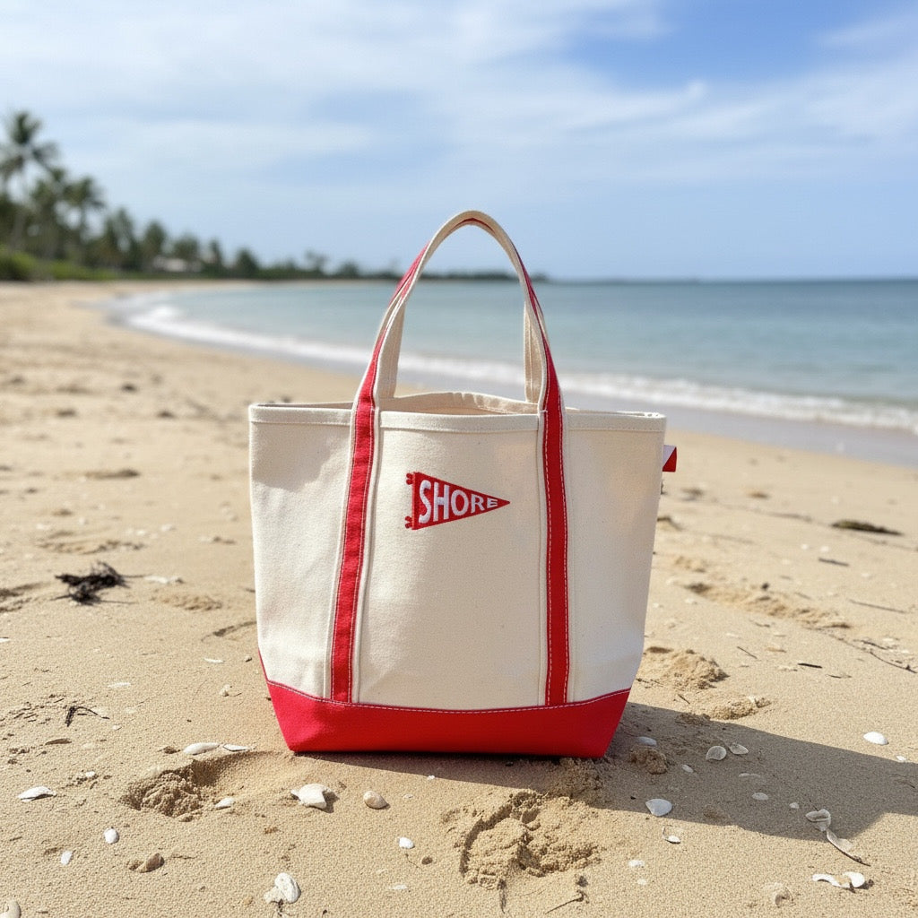 Custom Embroidered Pennant Flag Mini Canvas Tote Bag