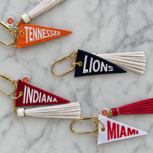 Custom Embroidered Pennant Bag Charm