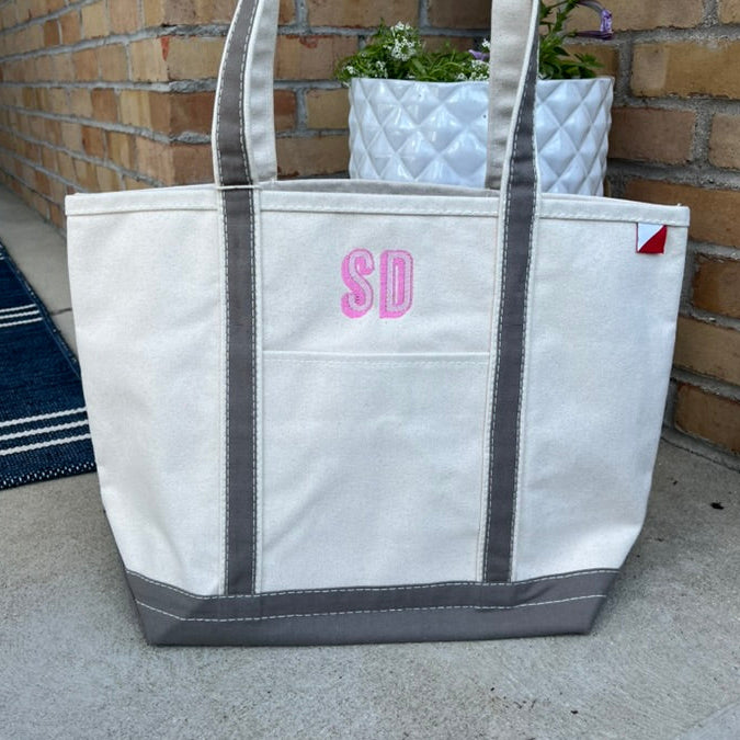 Custom Embroidered Monogrammed Premium Canvas Tote Bag