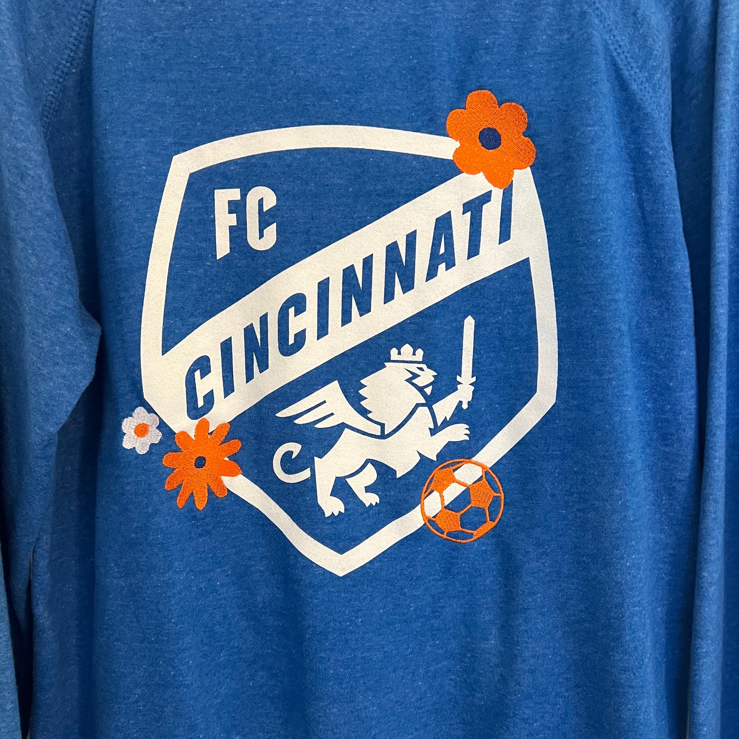 Cincy Futbol Upcycled Embroidered Women's Sweatshirt