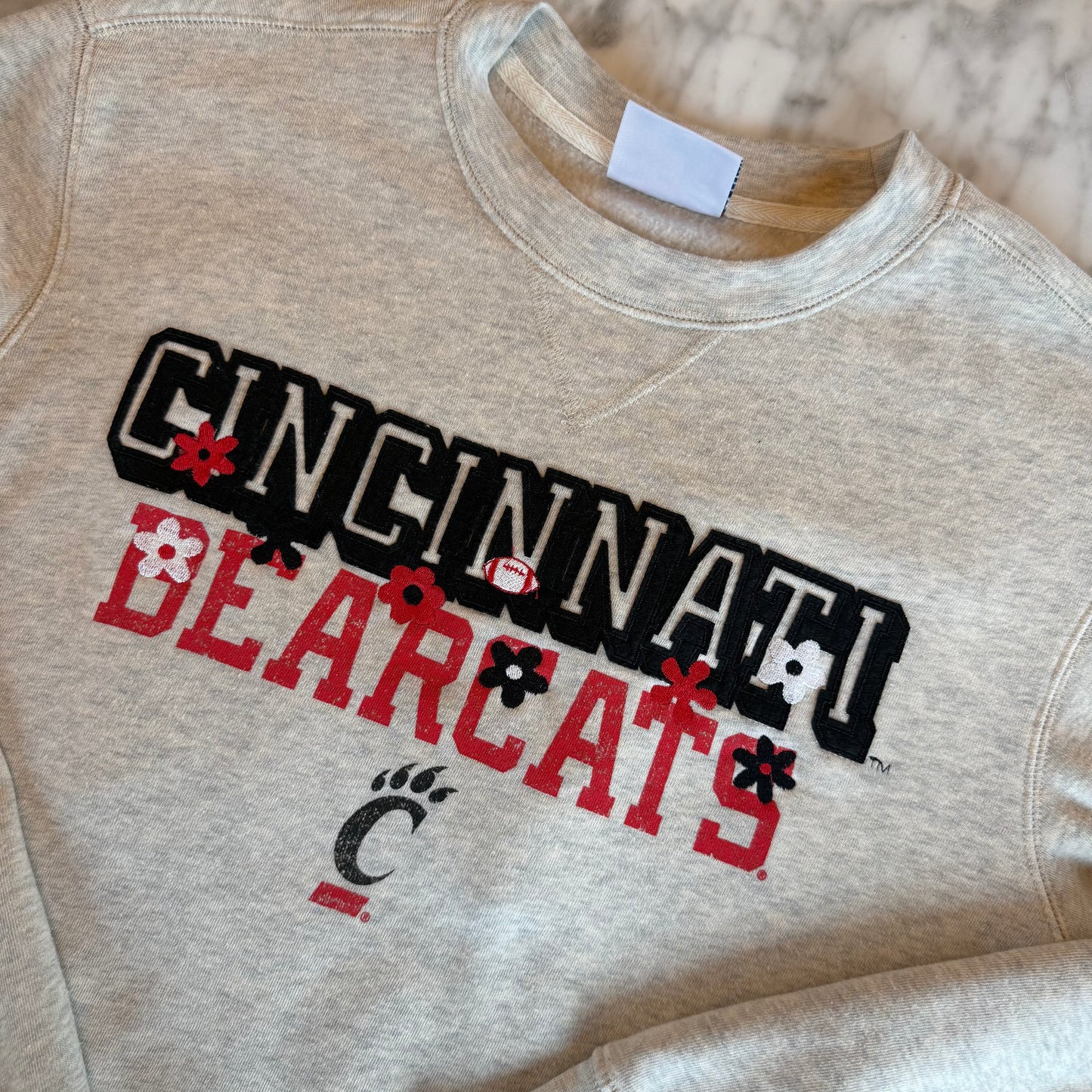 Cincinnati Bearcats Upcycled Cropped Sweatshirt